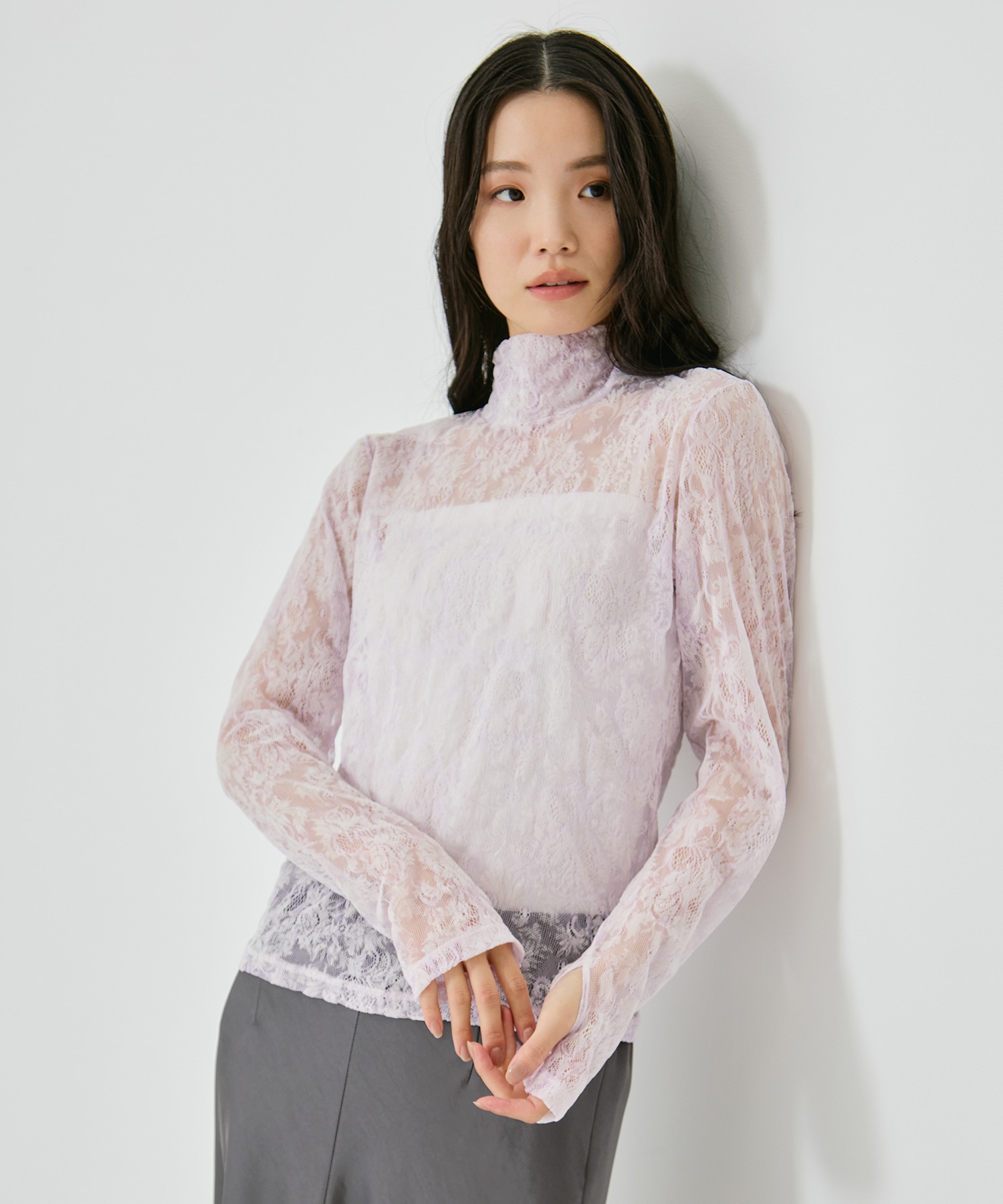 Stretch Flocky Lace Top STUDIOUS