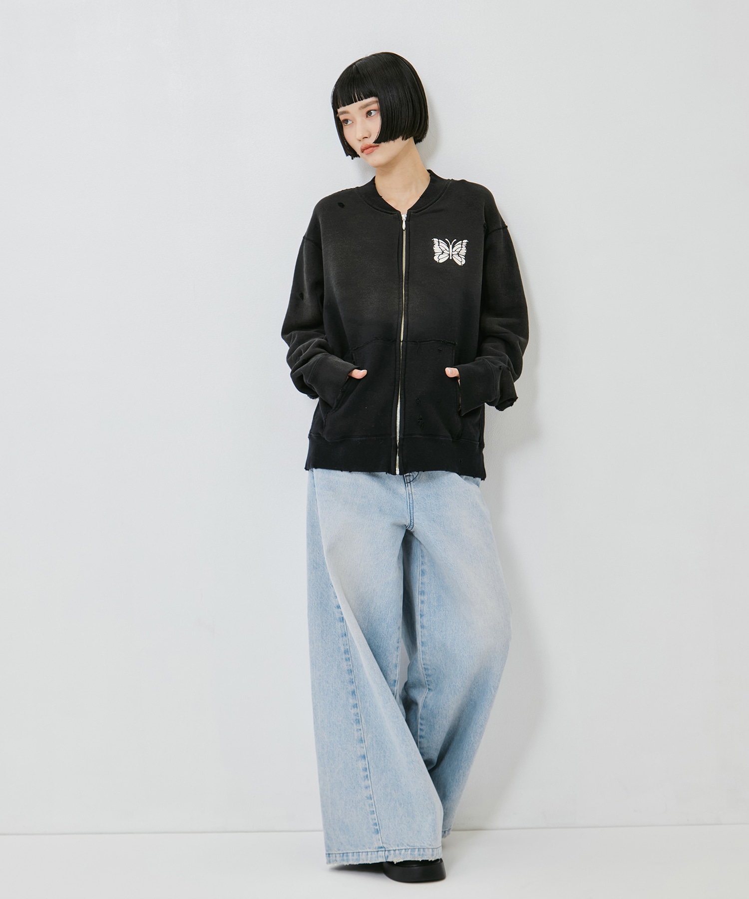 Deconstructed Zipped Sweat Needles