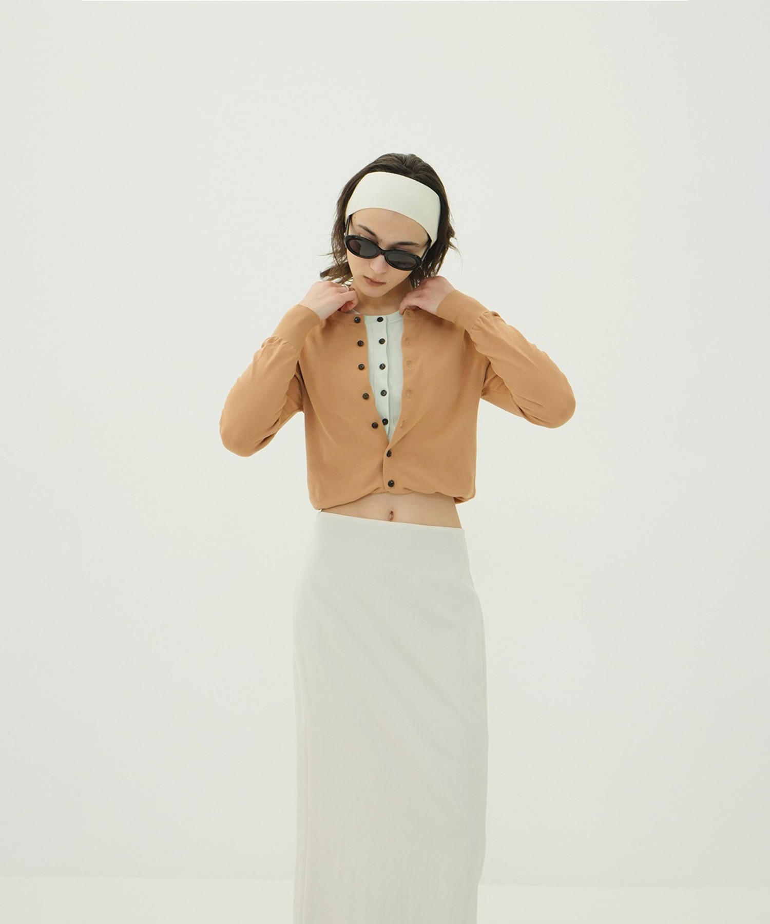 W LAYERED KNIT CARDIGAN CLANE