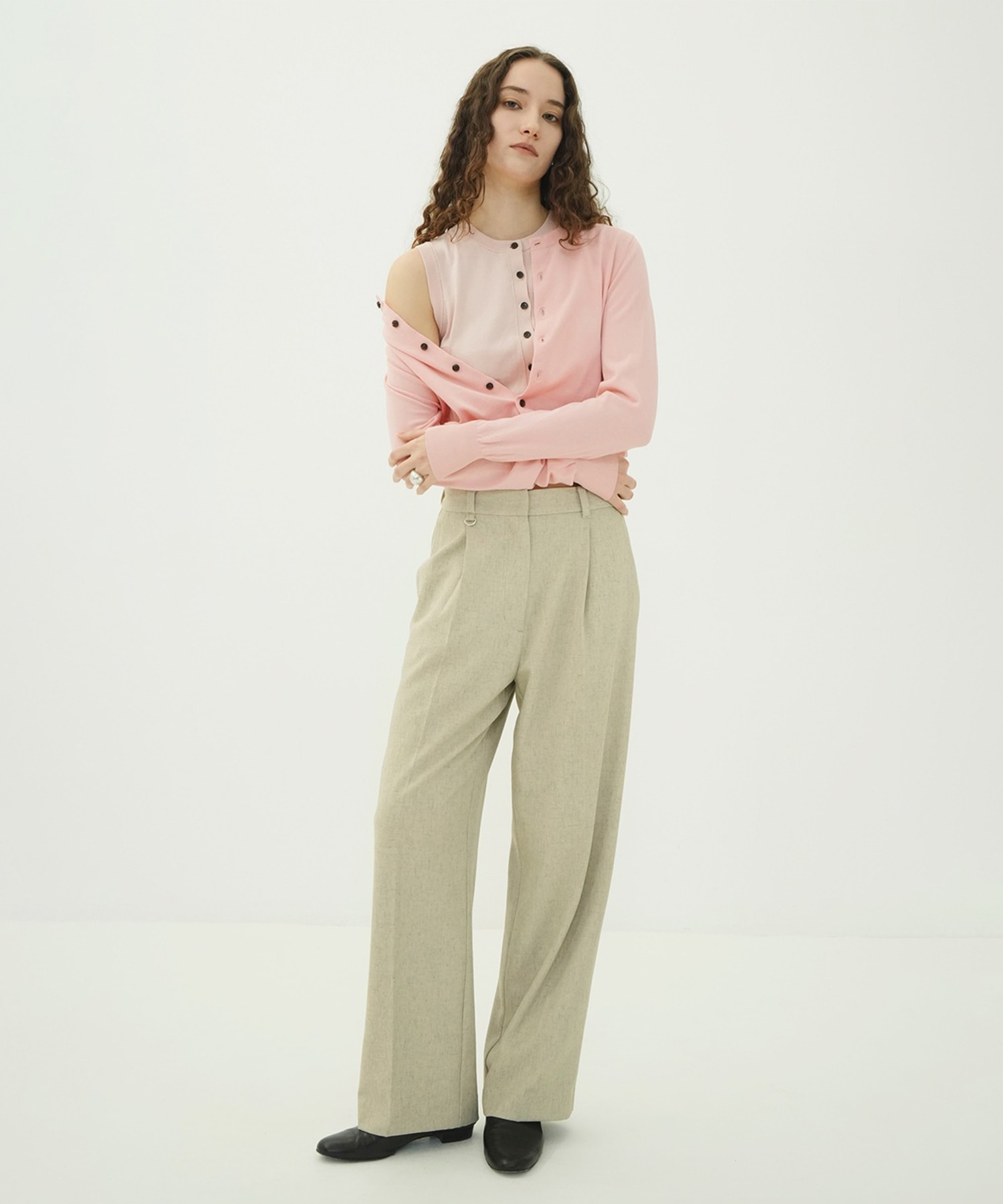 W LAYERED KNIT CARDIGAN CLANE