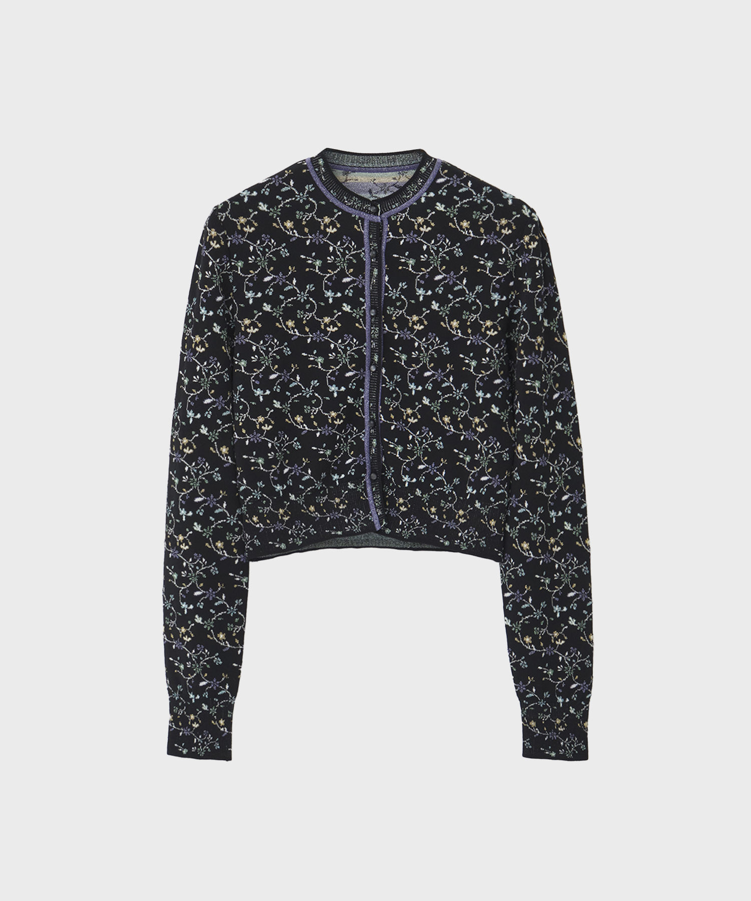 Floral Motif Glitter Knit Cardigan Mame Kurogouchi