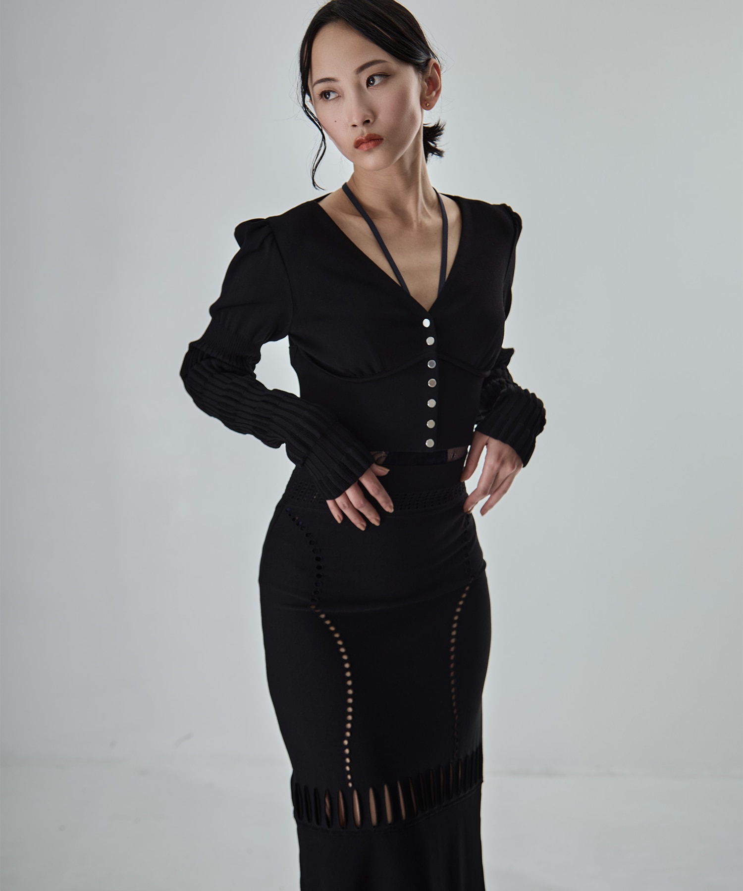 別注 STRIPE KNIT SHORT CARDIGAN FETICO