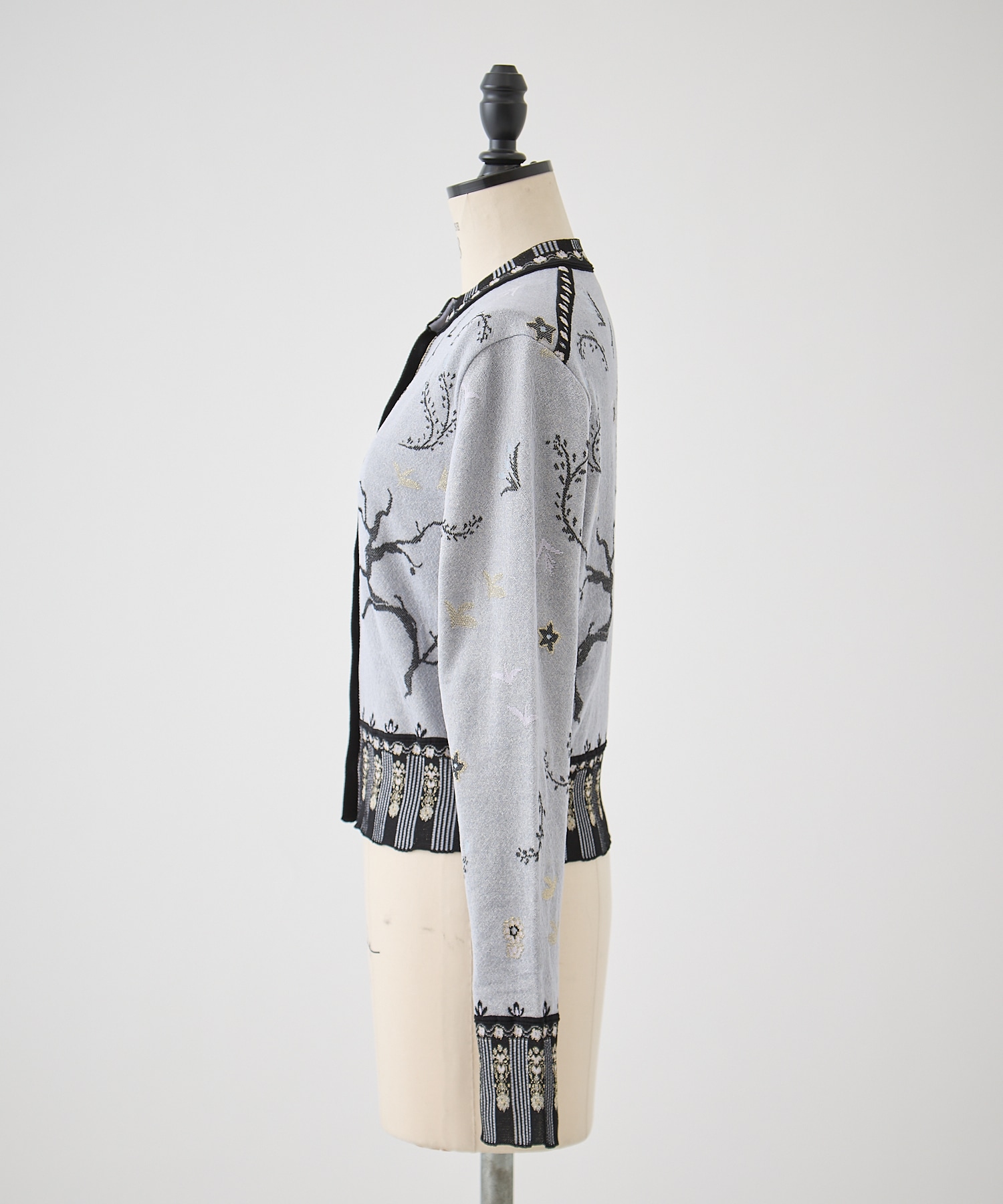 Layered Jacquard Knit Cardigan Mame Kurogouchi