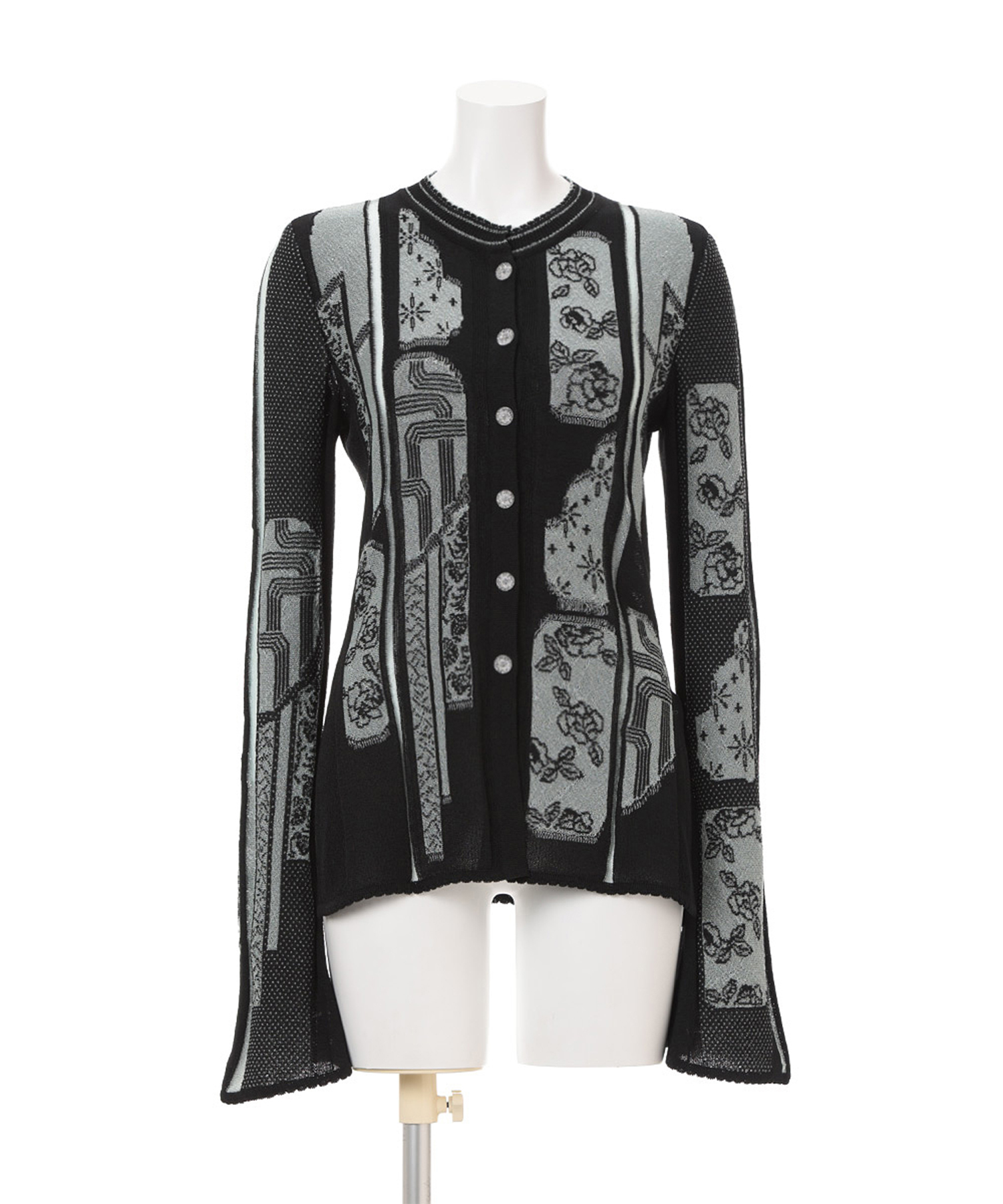 Multi-Pattern Knit Cardigan Mame Kurogouchi