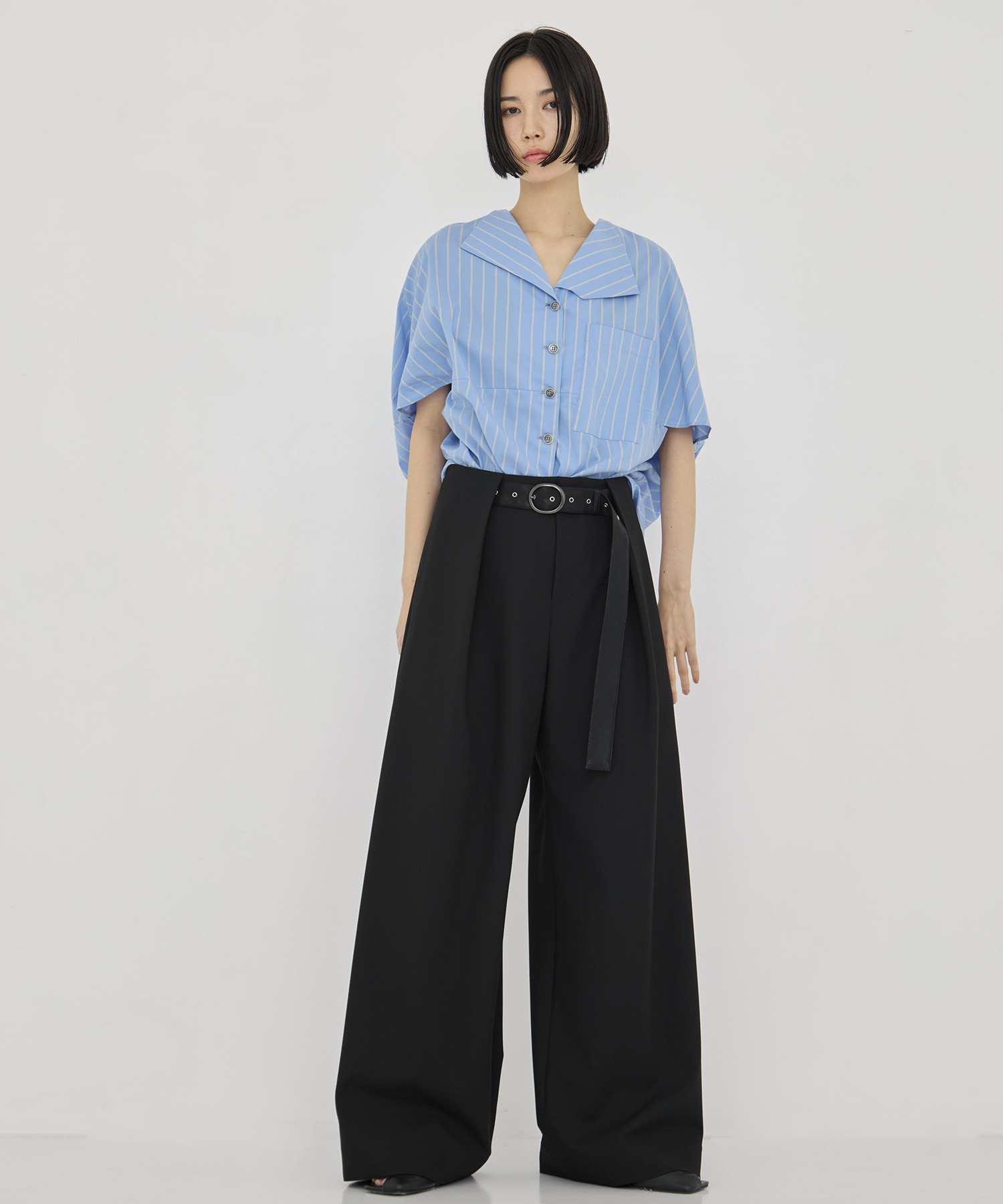Belted Stretch Trousers STUDIOUS