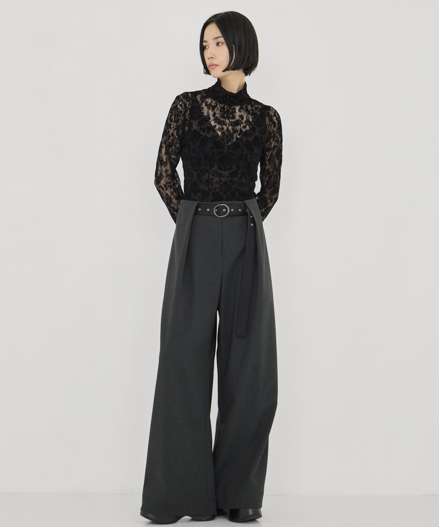 Belted Stretch Trousers STUDIOUS