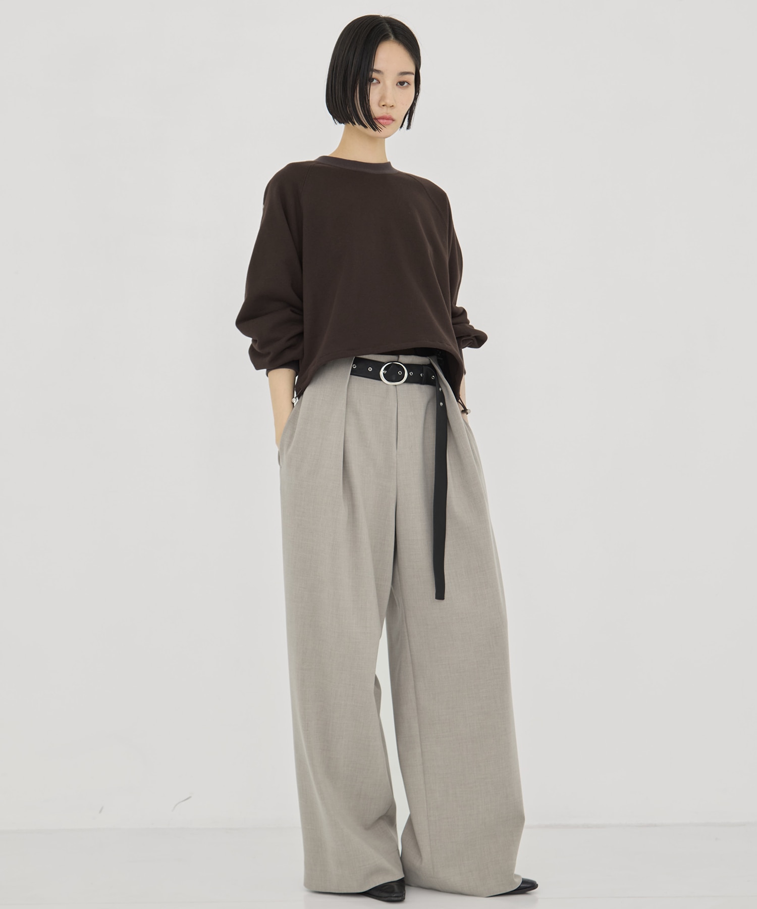 Belted Stretch Trousers STUDIOUS