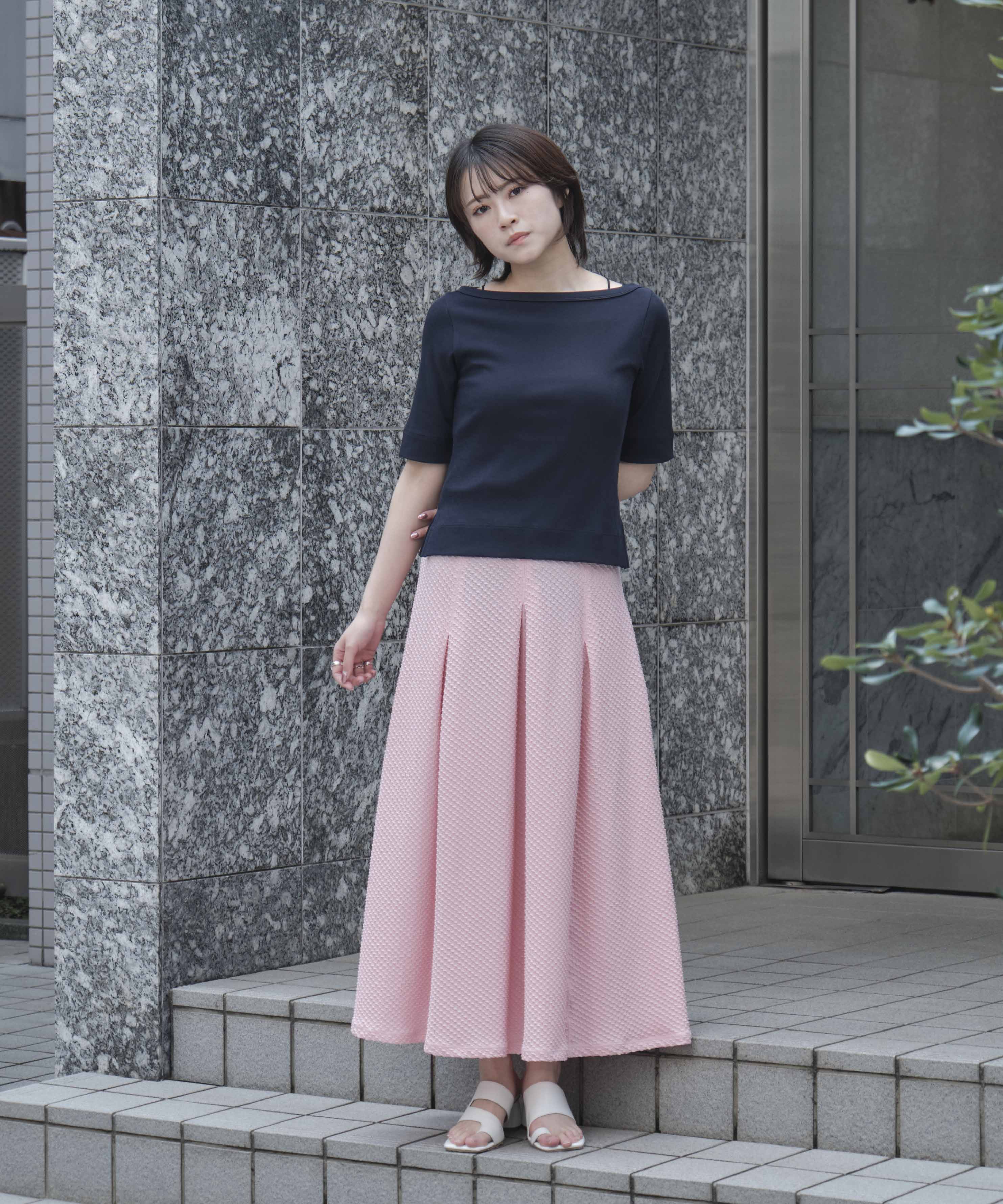 Shirring Jersey Jacquard Flare Skirt Mame Kurogouchi