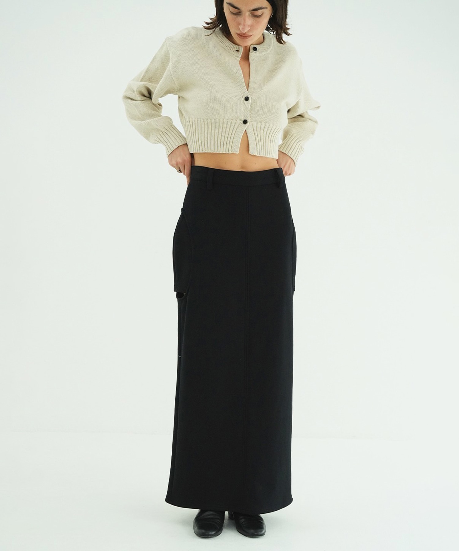 CIRCLE CUT SWEAT SKIRT CLANE