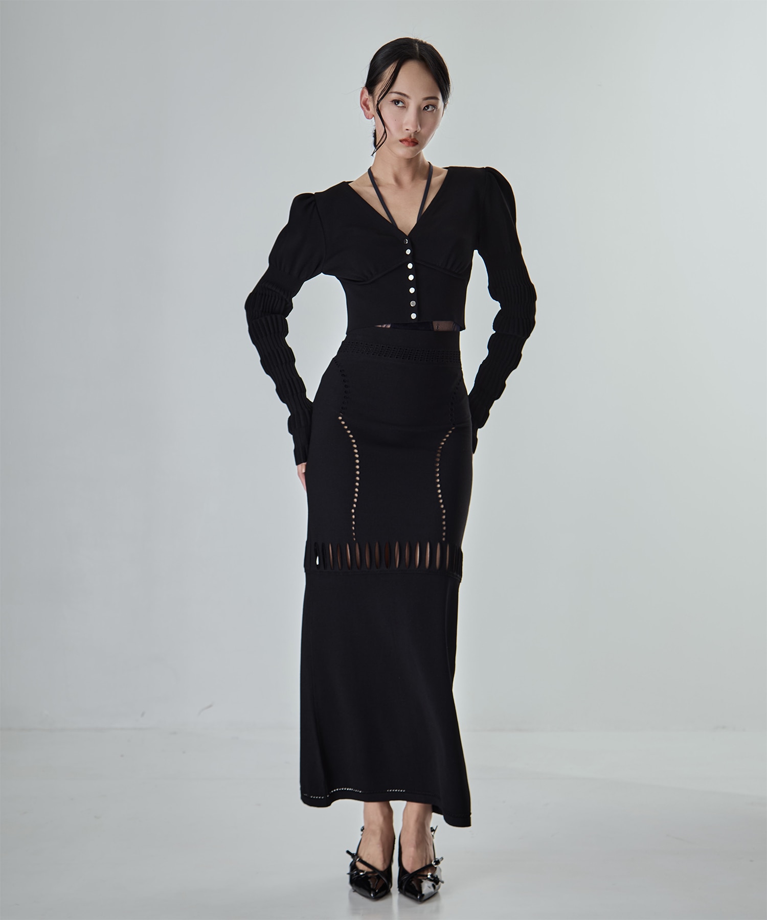 別注 MESH KNIT MAXI SKIRT FETICO