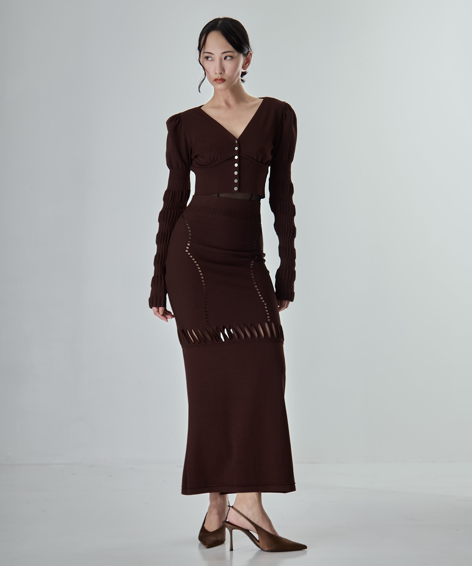 別注 MESH KNIT MAXI SKIRT FETICO