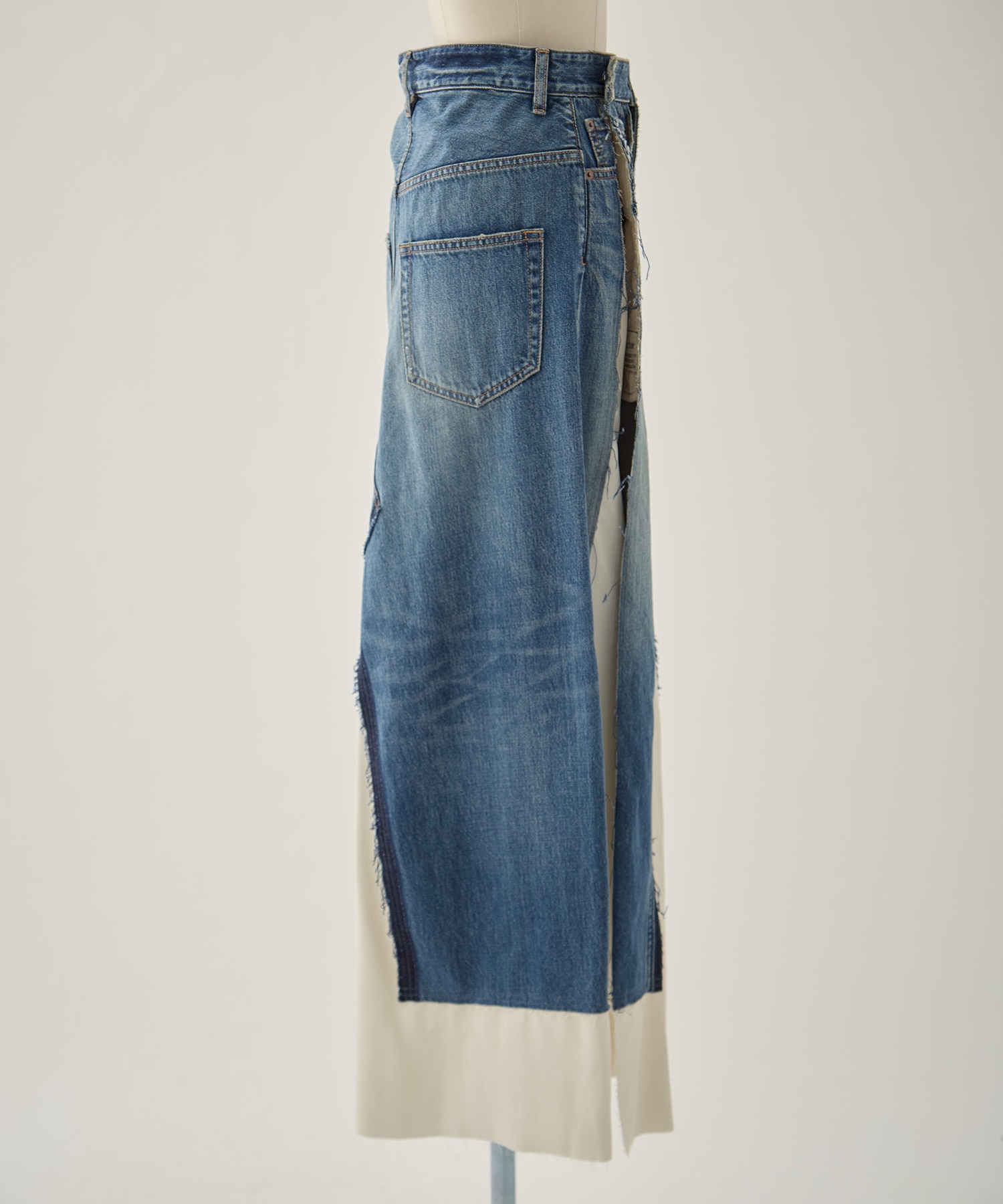 DENIM PANTS COMBINED SKIRT Maison MIHARA YASUHIRO