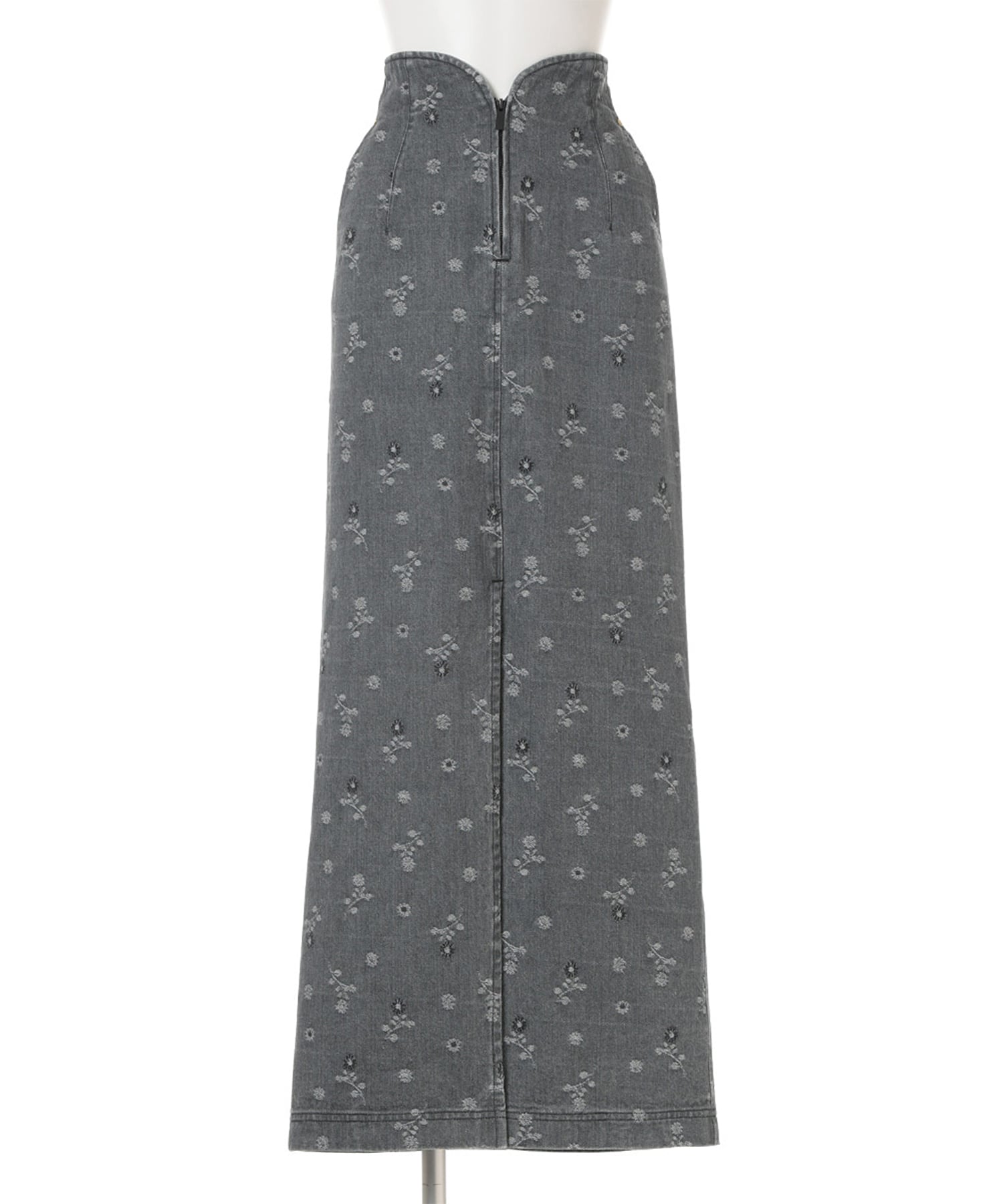 Floral Jacquard High Waisted Denim Skirt Mame Kurogouchi