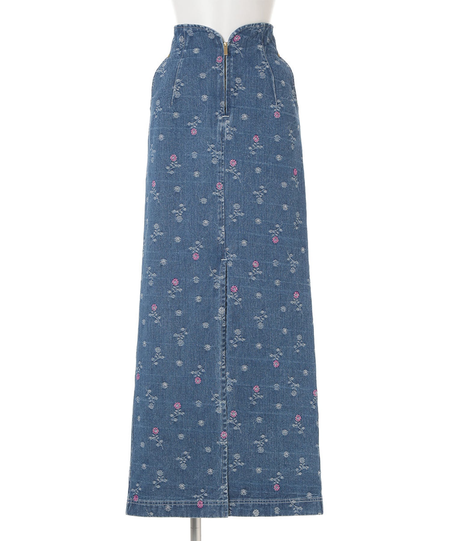 Floral Jacquard High Waisted Denim Skirt Mame Kurogouchi