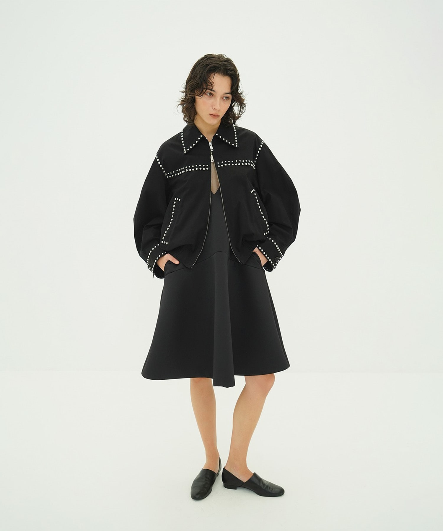 W COLOR STUDDED DRIZZLER JACKET CLANE