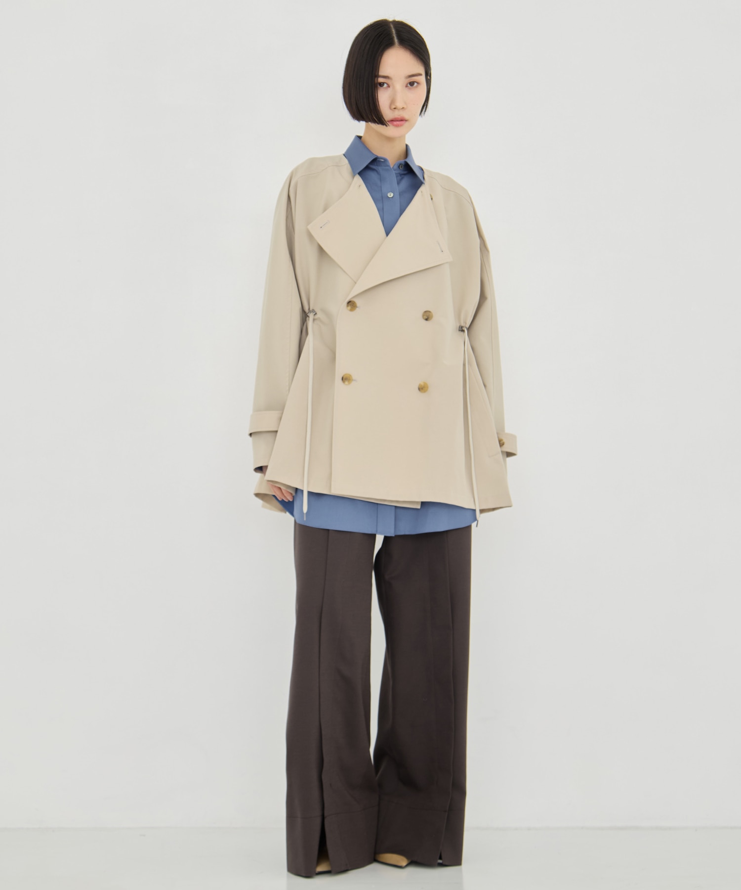 グログランスタンドカラーブルゾン VACHEMENT