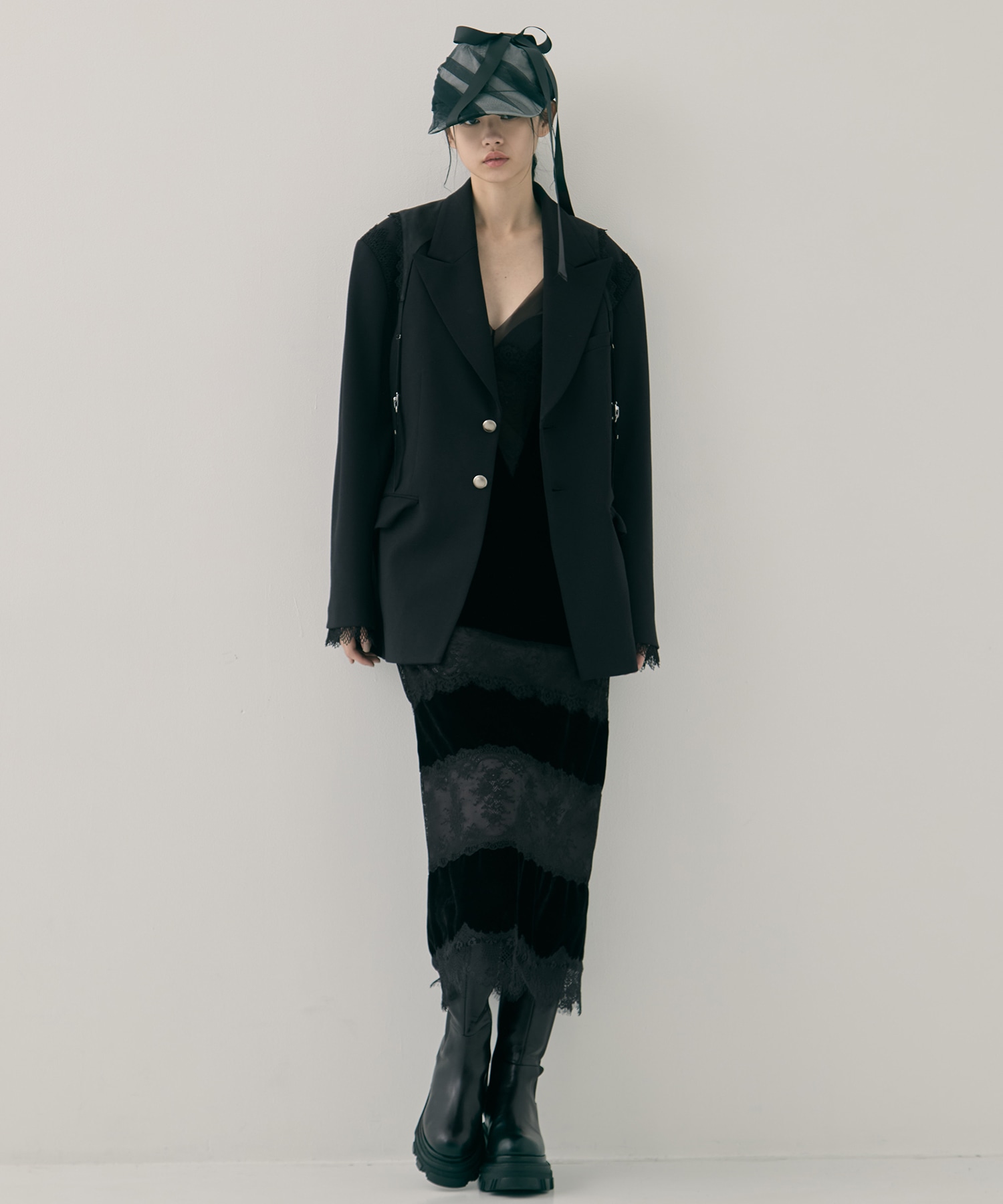 garter collar peaked lapel jacket tanakadaisuke