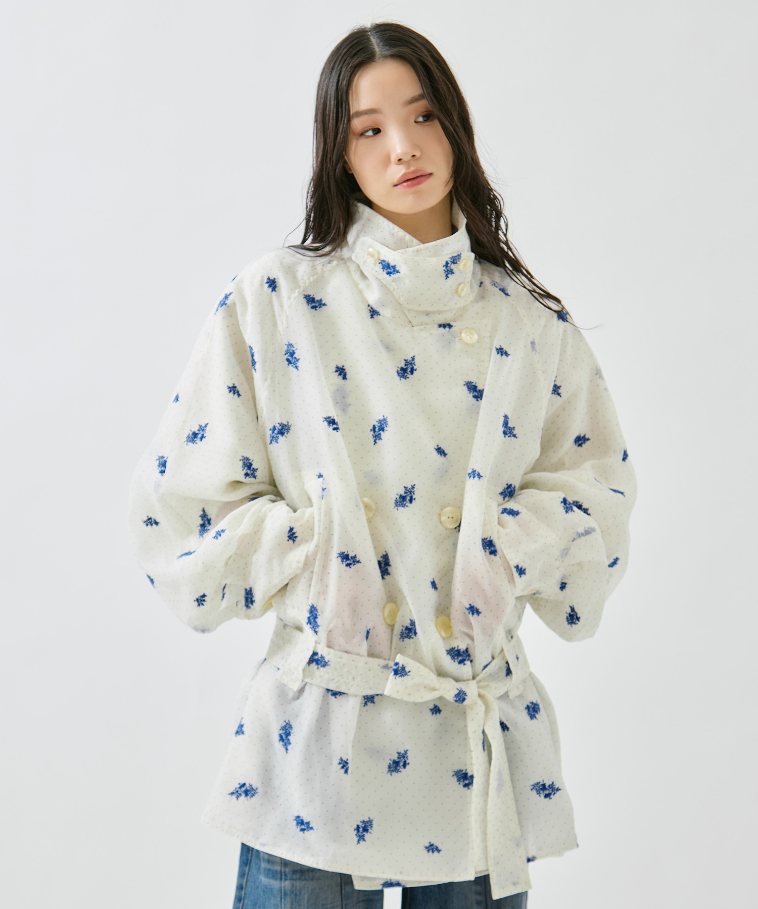 DOT FLOWER VEIL TRENCH AMERI
