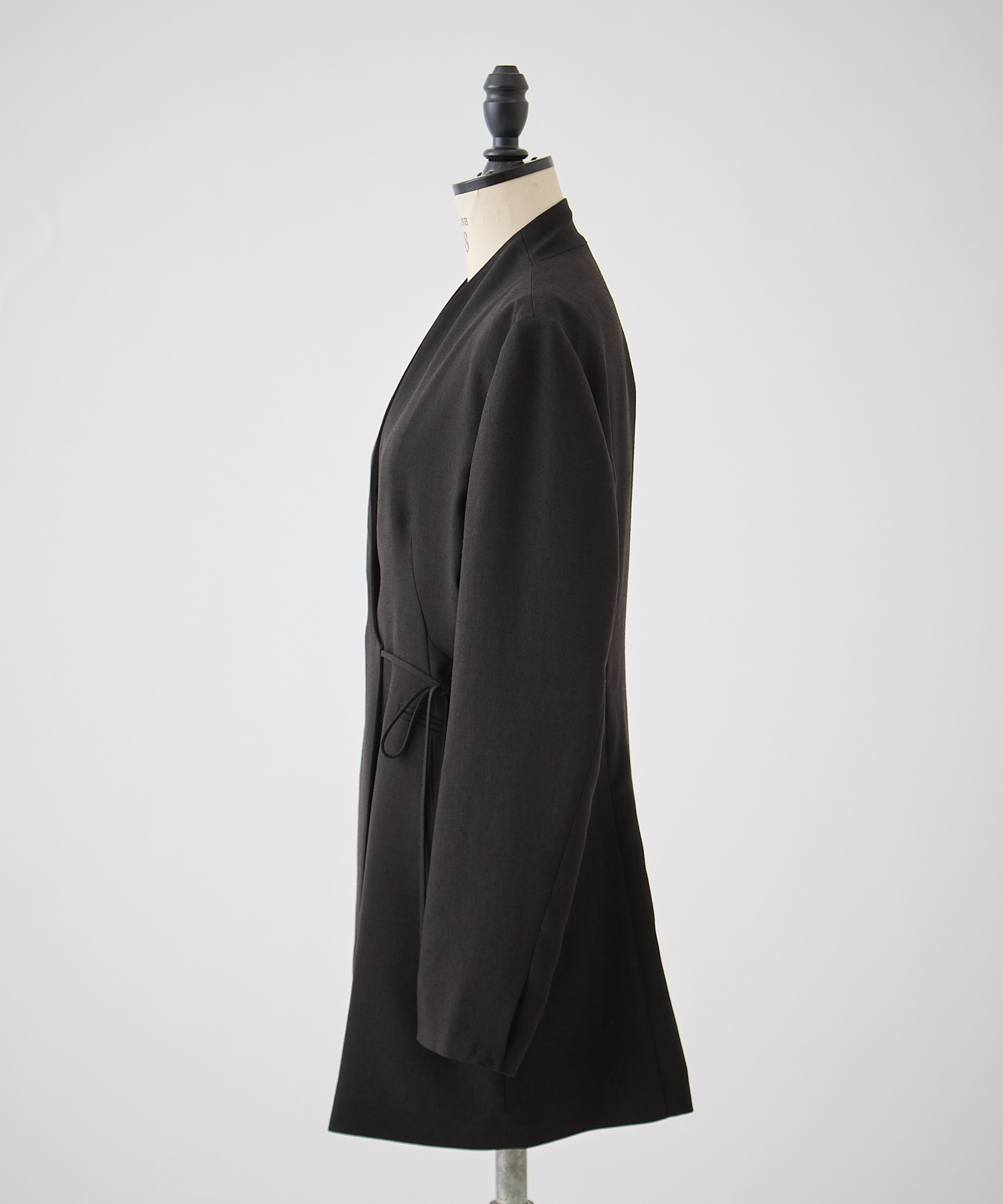 Triacetate Polyester Collarless Jacket Mame Kurogouchi