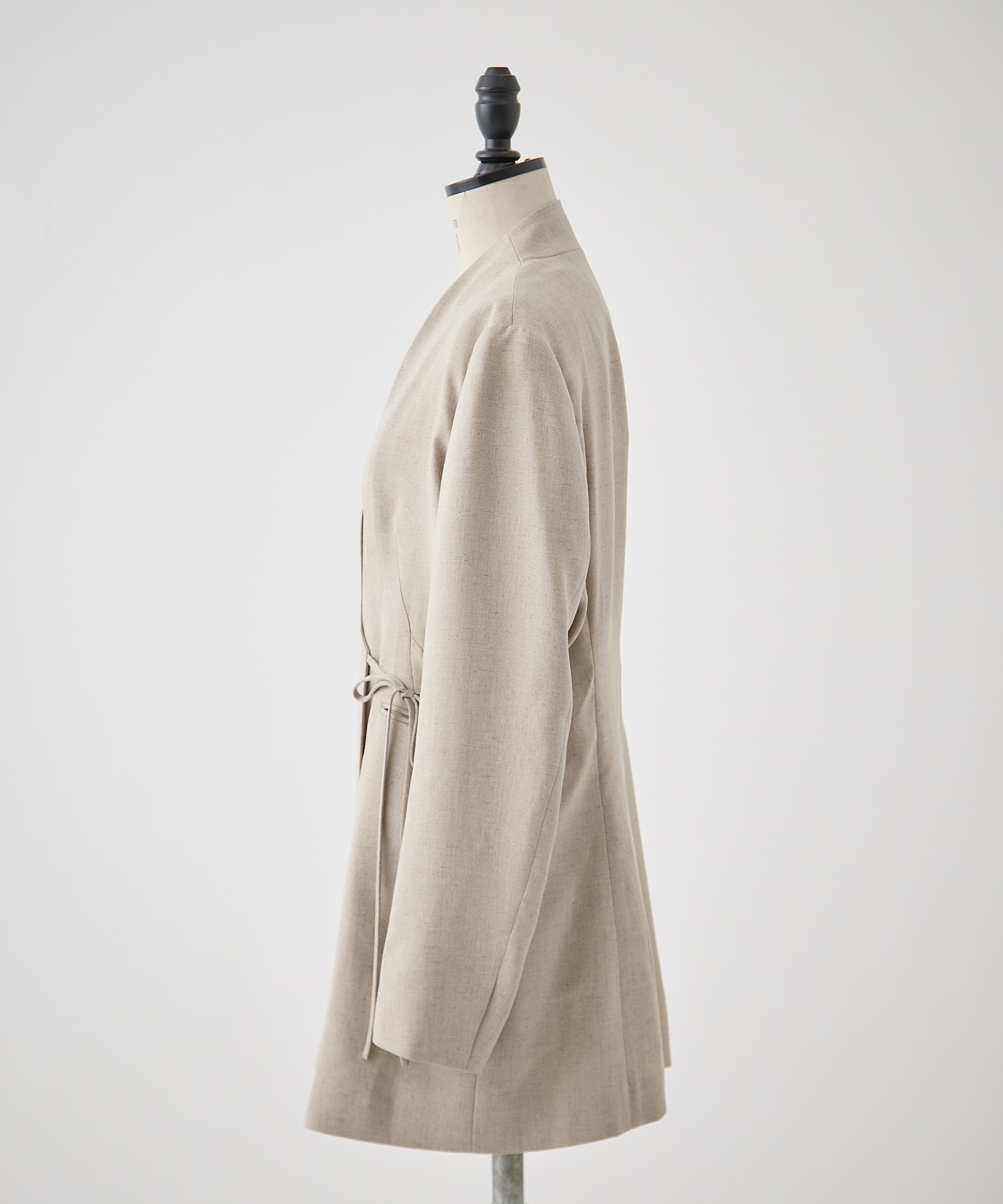 Triacetate Polyester Collarless Jacket Mame Kurogouchi