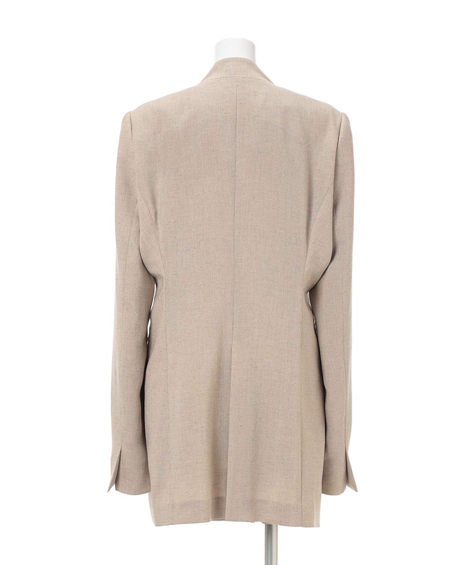 Triacetate Polyester Collarless Jacket Mame Kurogouchi