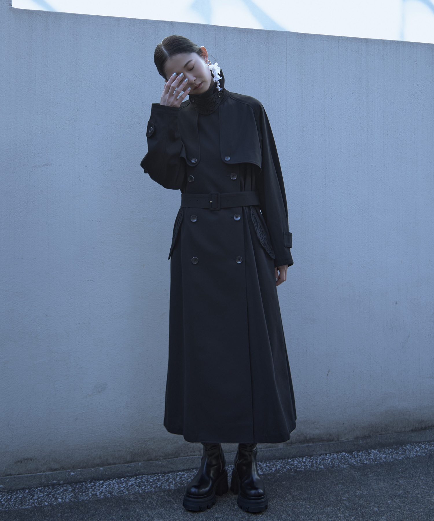 別注Cording Embroidery Detailed Trench Coat Mame Kurogouchi