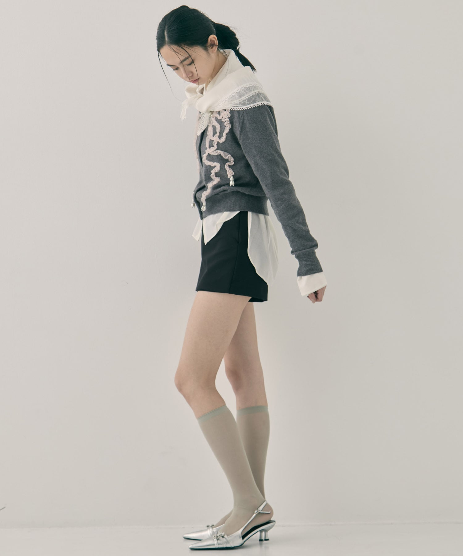 flower lace frame scarf tanakadaisuke