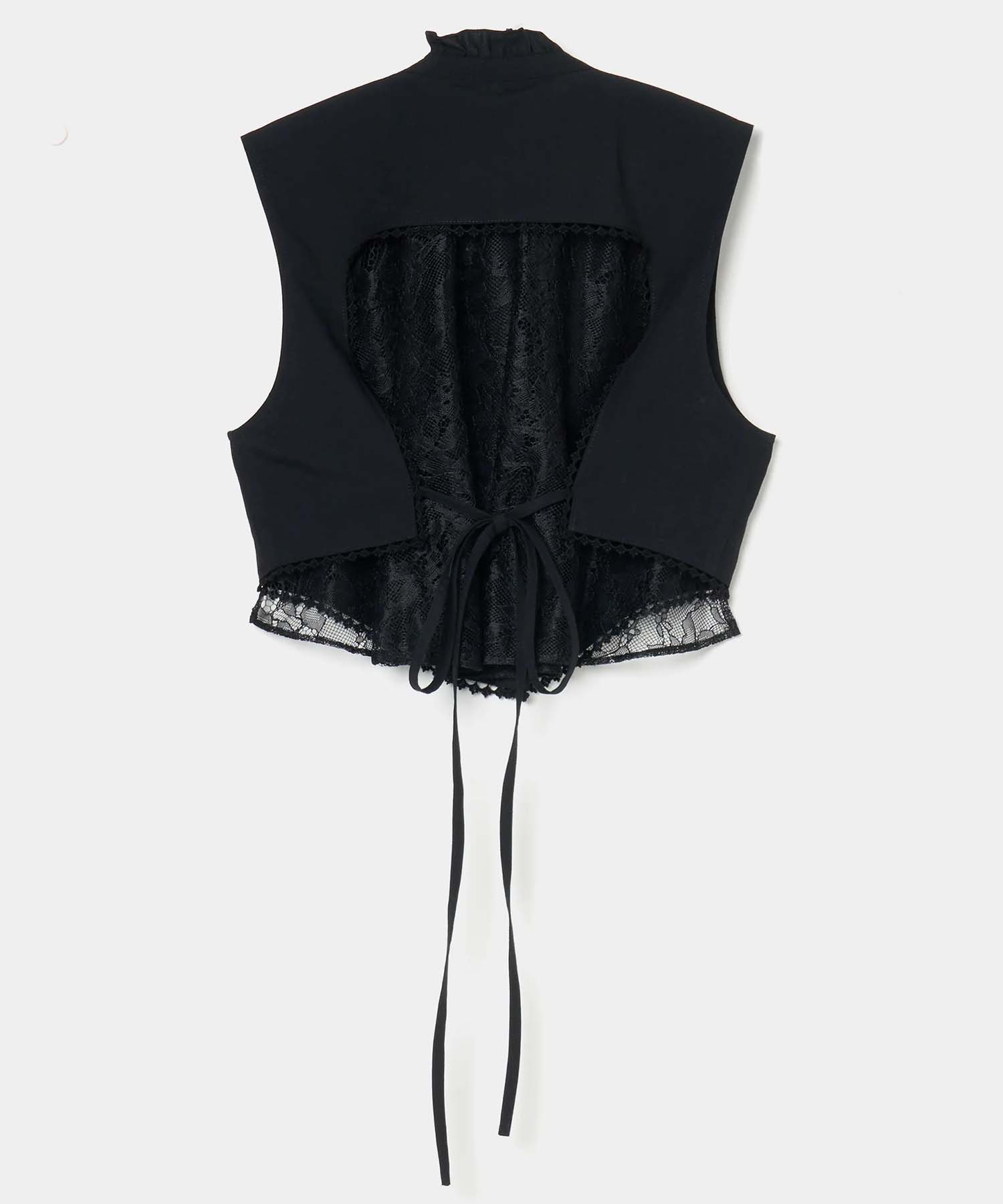 back lace curtain no sleeve blouse tanakadaisuke