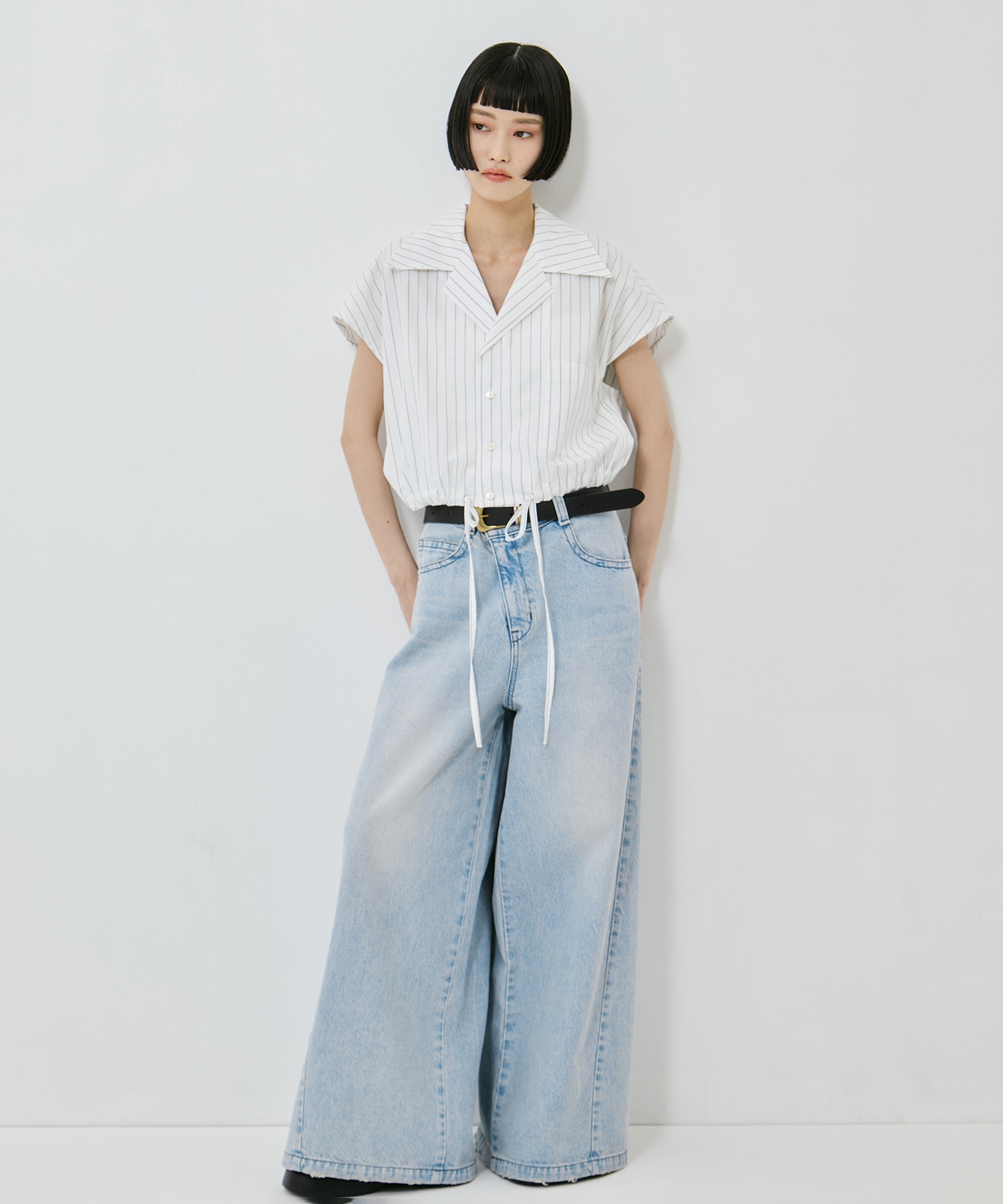 Open Collar Cropped Shirt UJOH