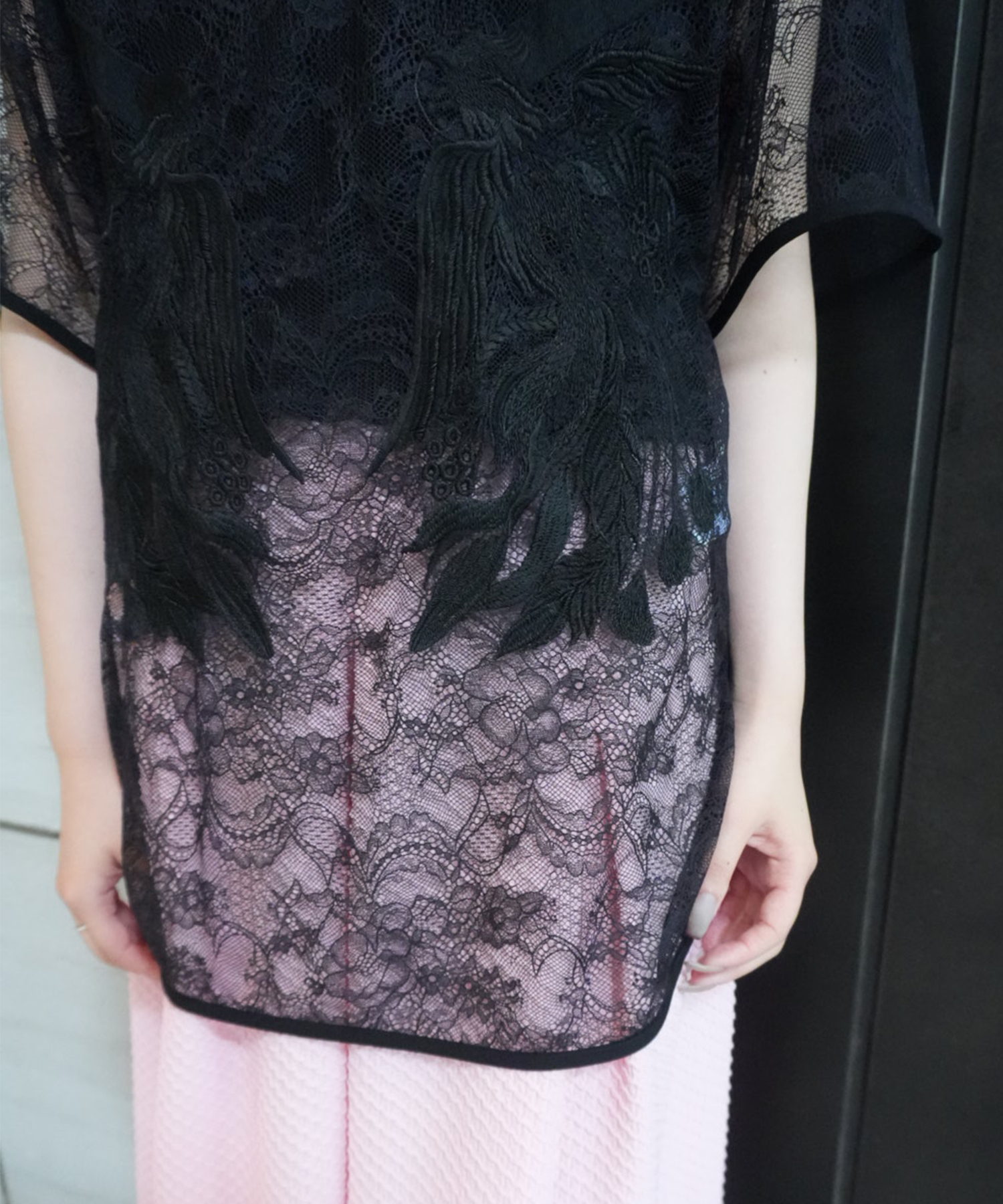 Raschel Lace Embroidered Top(1 BLACK): Mame Kurogouchi: WOMENS