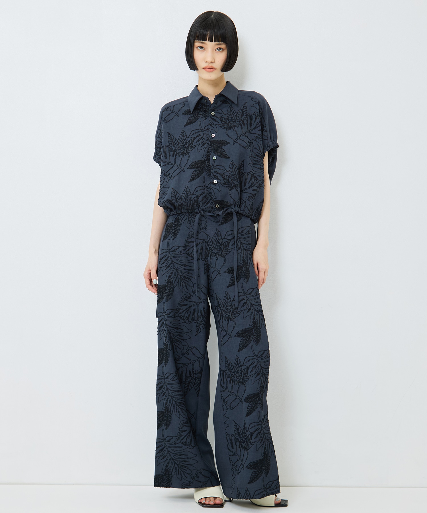 別注 FLOWER LACE GATHER SLEEVE SHIRT UJOH