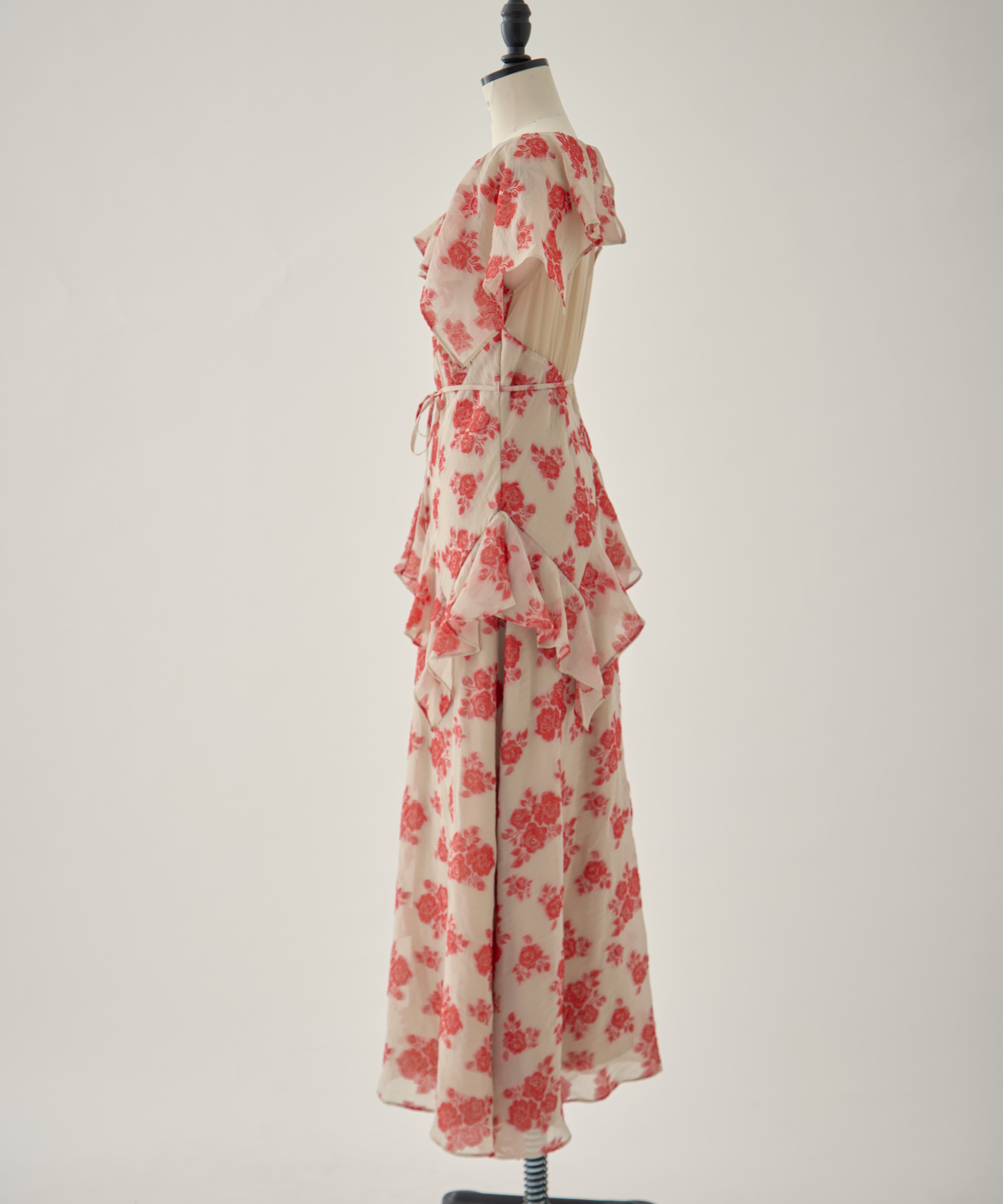 SHEER FLORAL JACQUARD DRESS FETICO