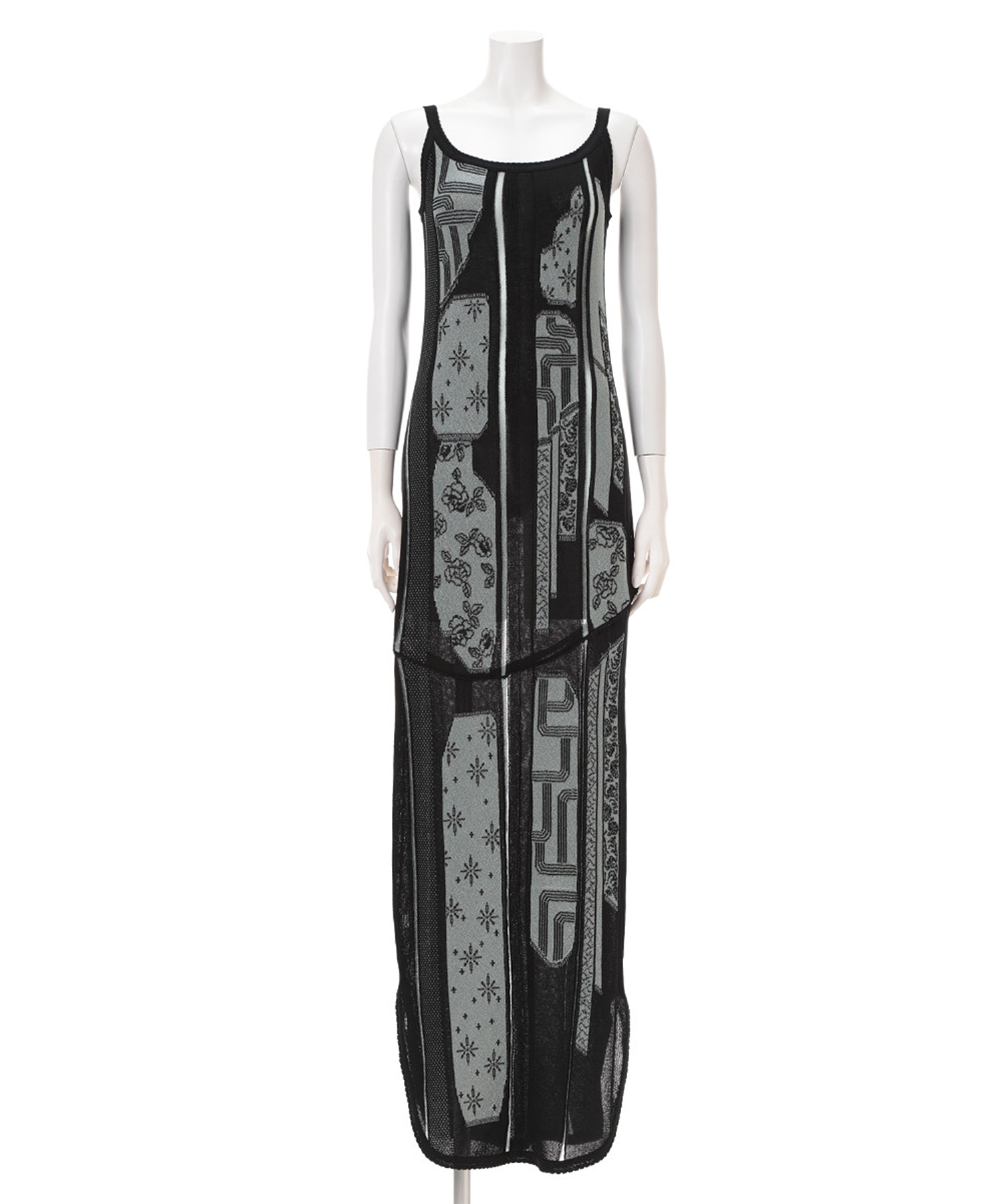 Multi-Pattern Knit Dress Mame Kurogouchi