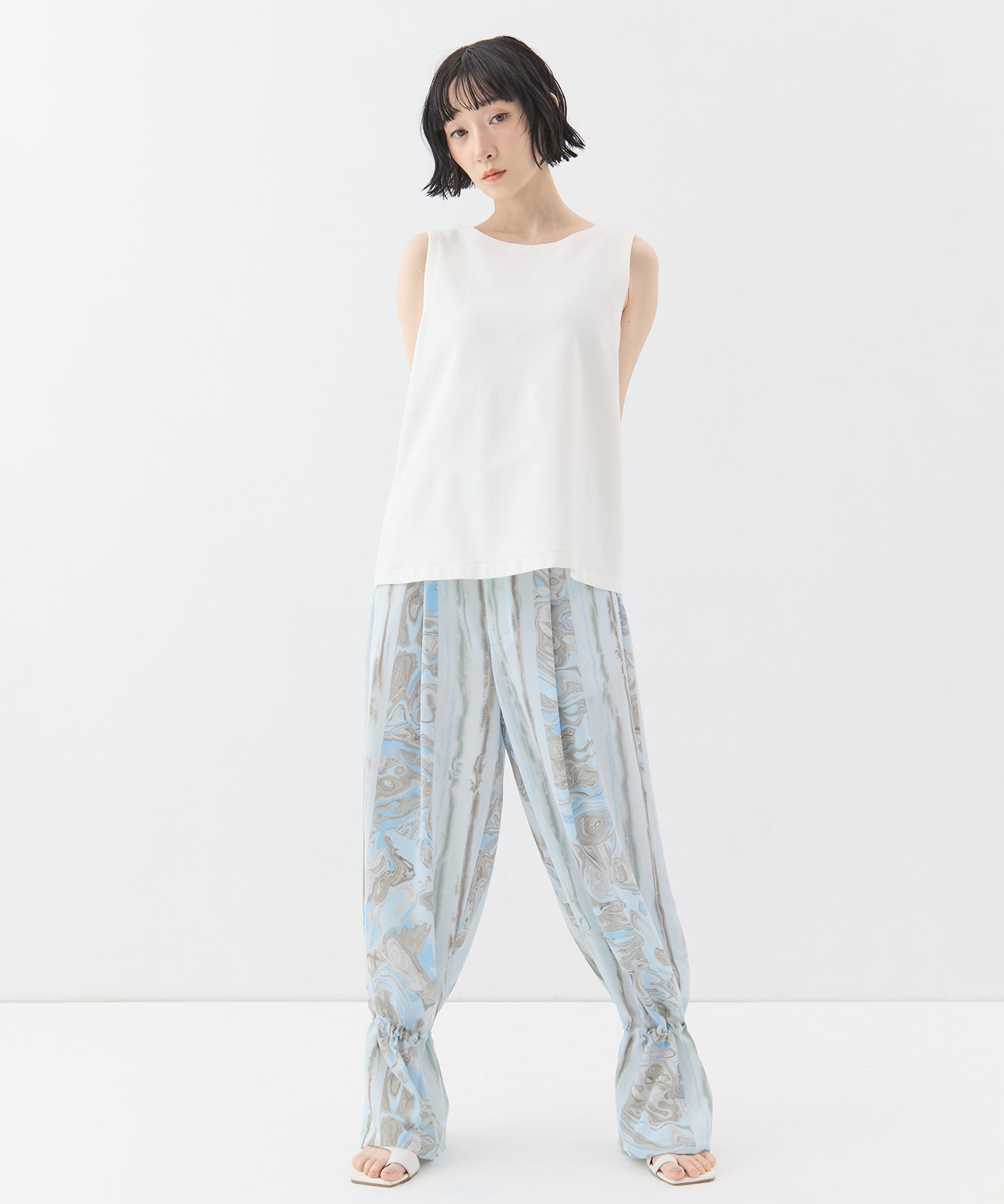 別注no sleeve knit tops WRAPINKNOT
