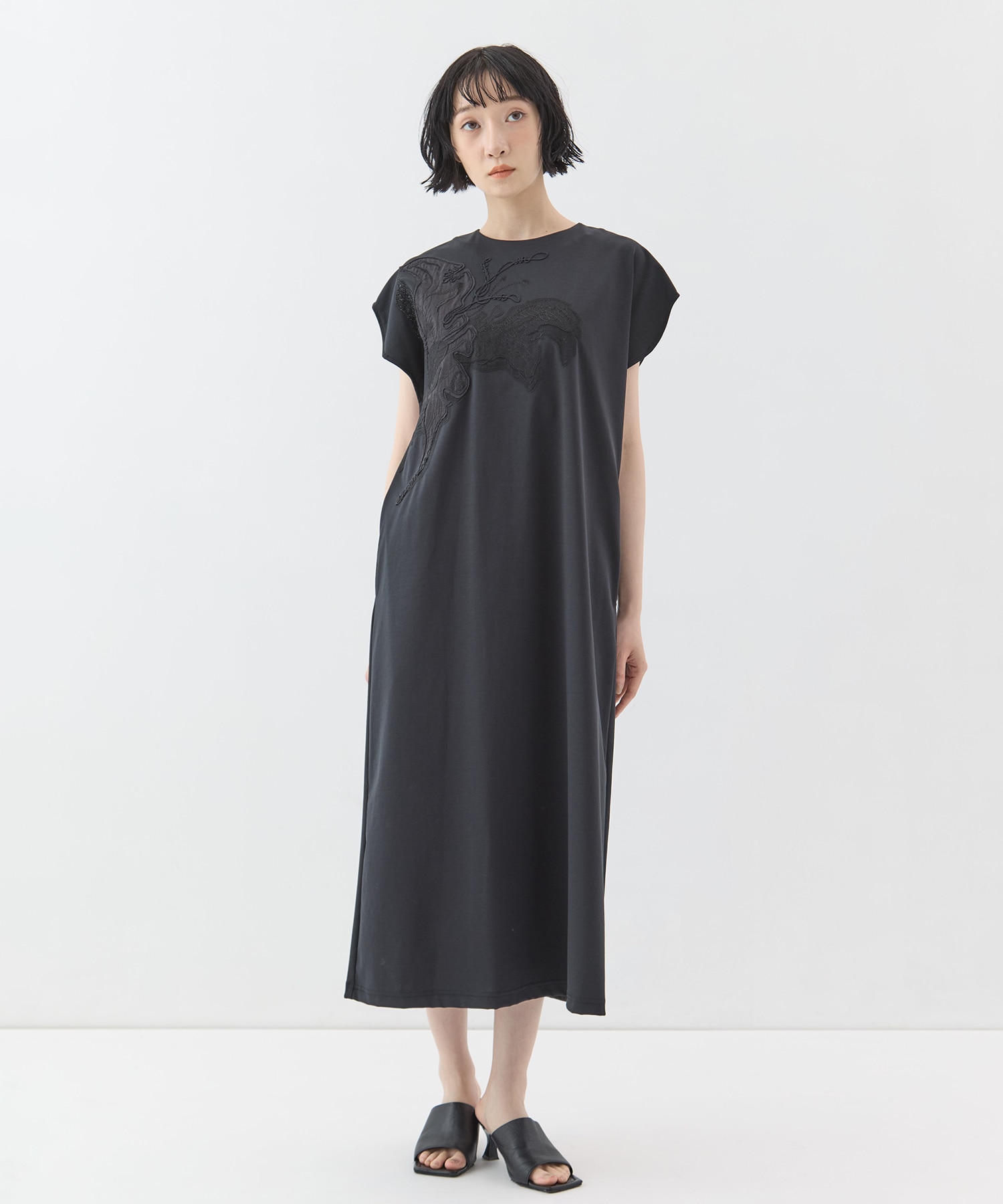 Flutter patchwork embroidered dress MURRAL