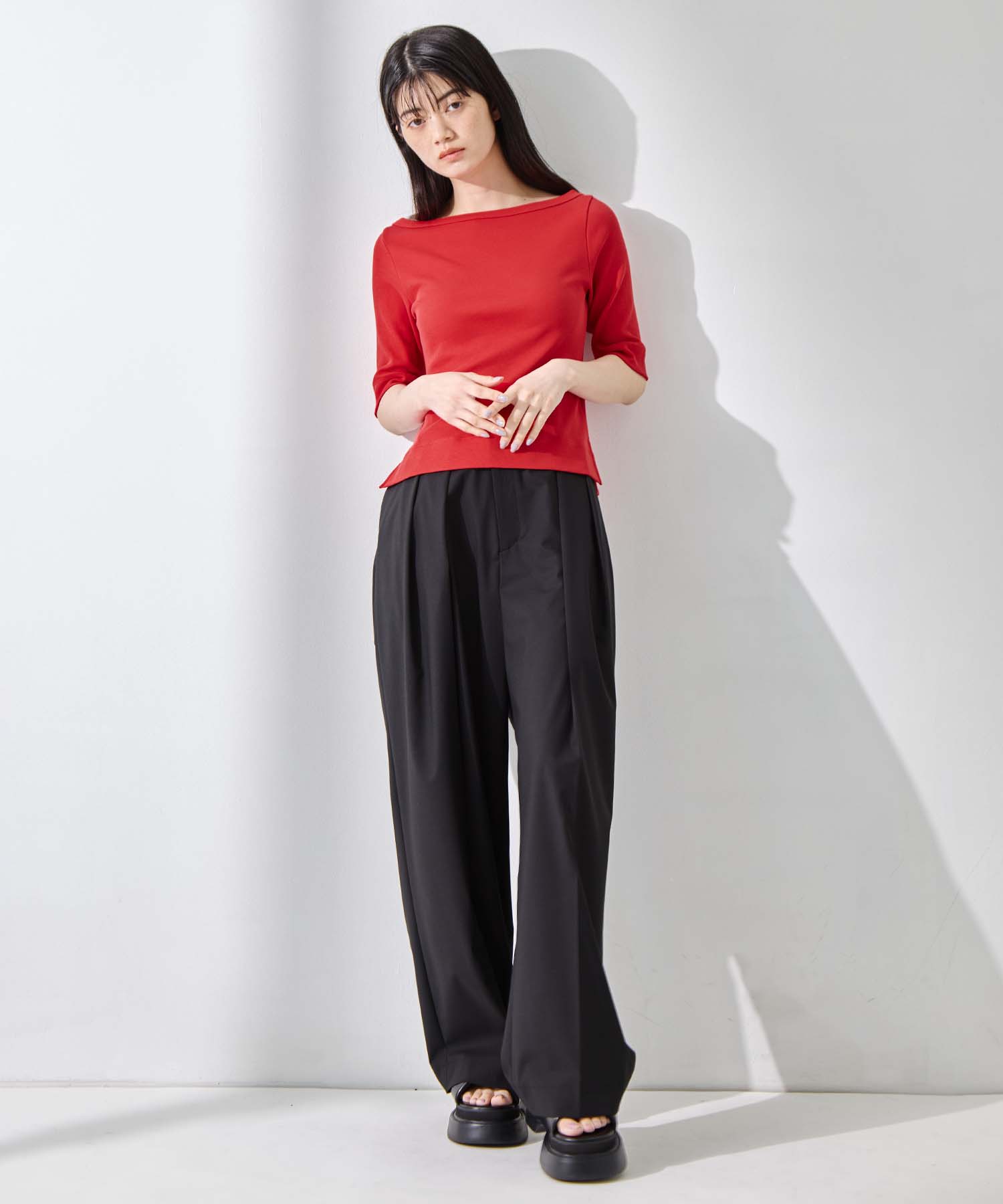 Luxury Cotton Boat Neck Tee 