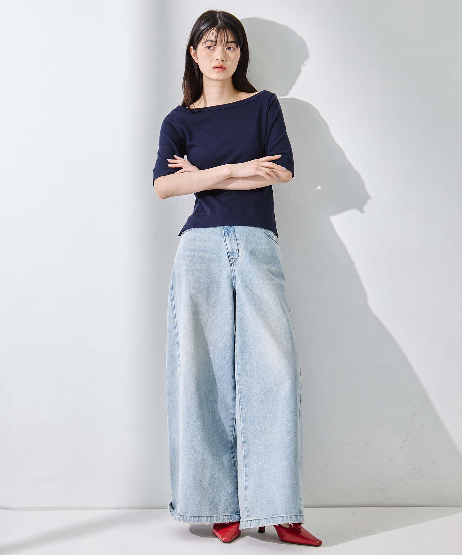 Luxury Cotton Boat Neck Tee 