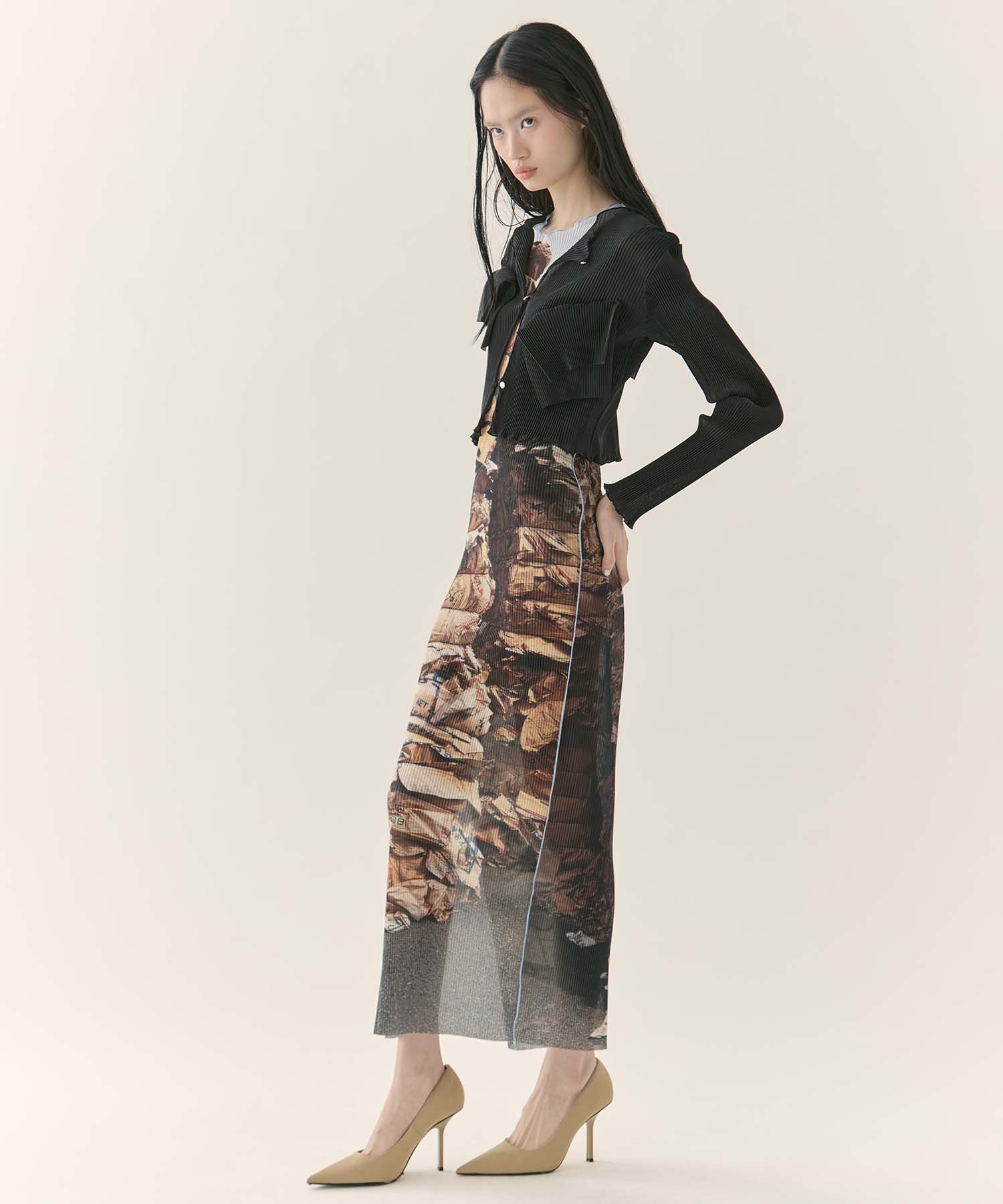 SHEER GRAPHIC DRESS SHORTSLEEVE kotohayokozawa