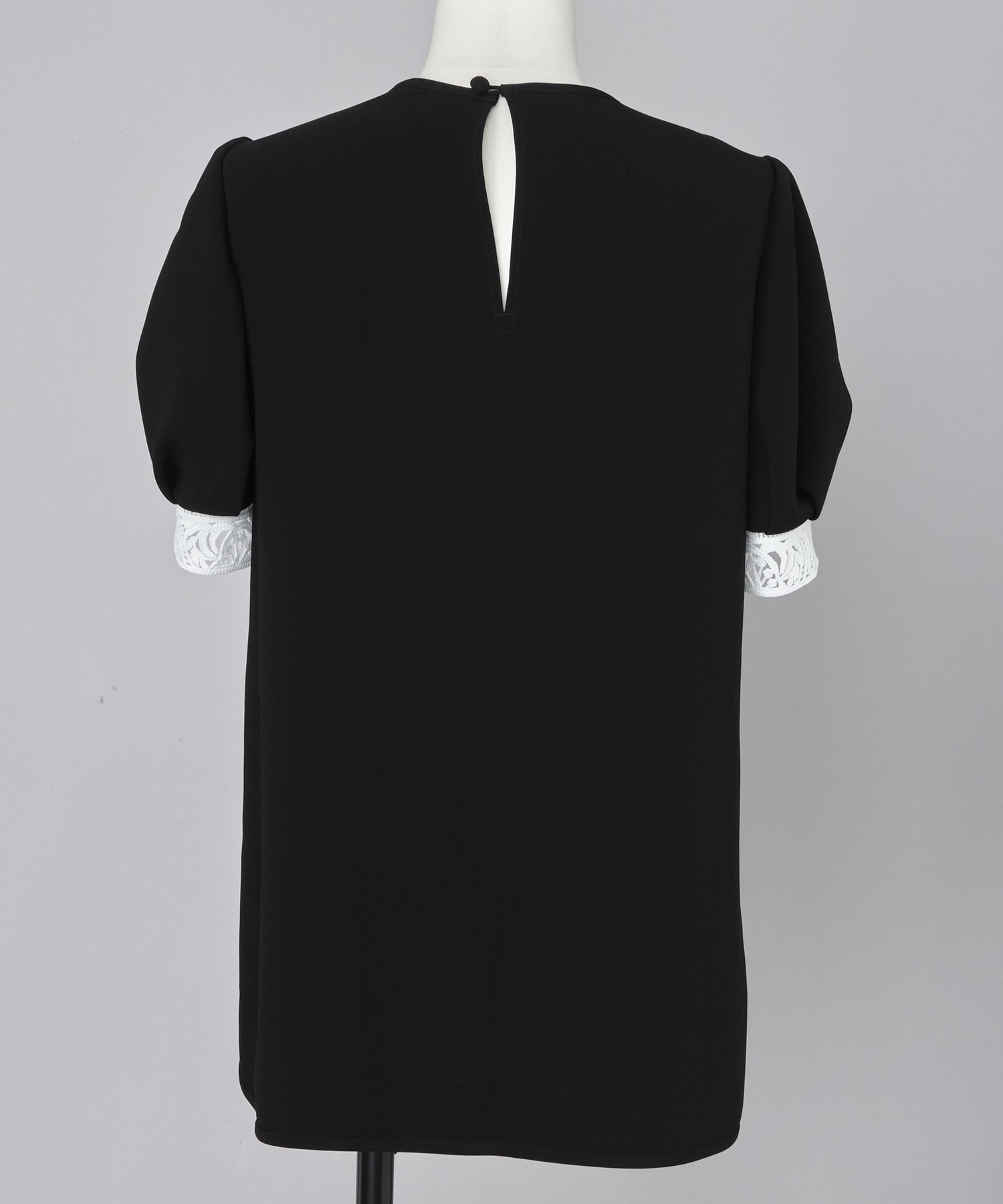 Triacetate Polyester Embroidered Short Sleeve Top Mame Kurogouchi