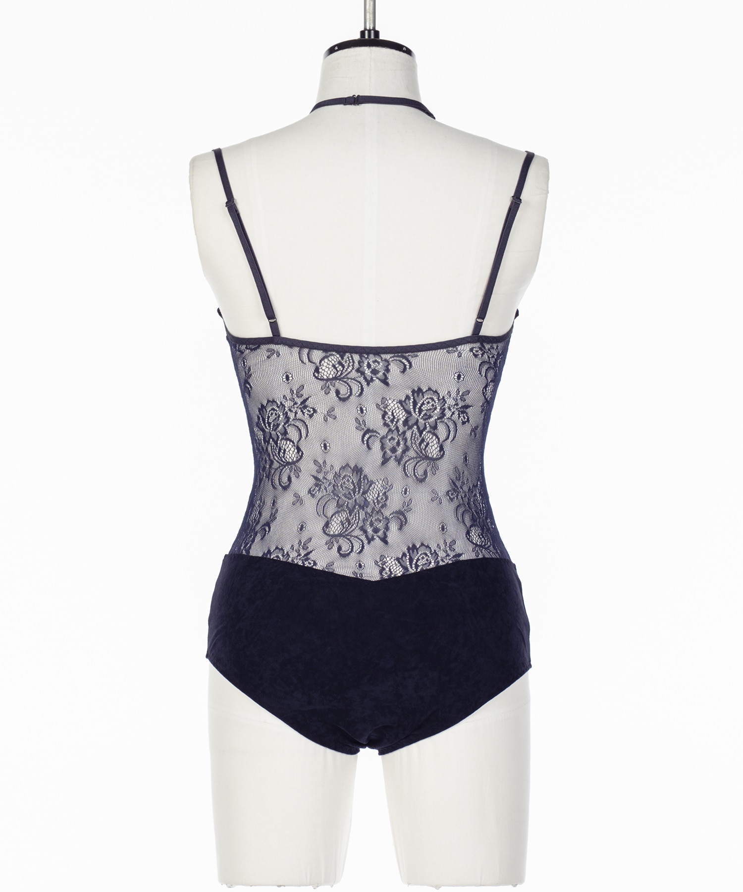 SHEER PANELED VELOUR BODYSUIT FETICO