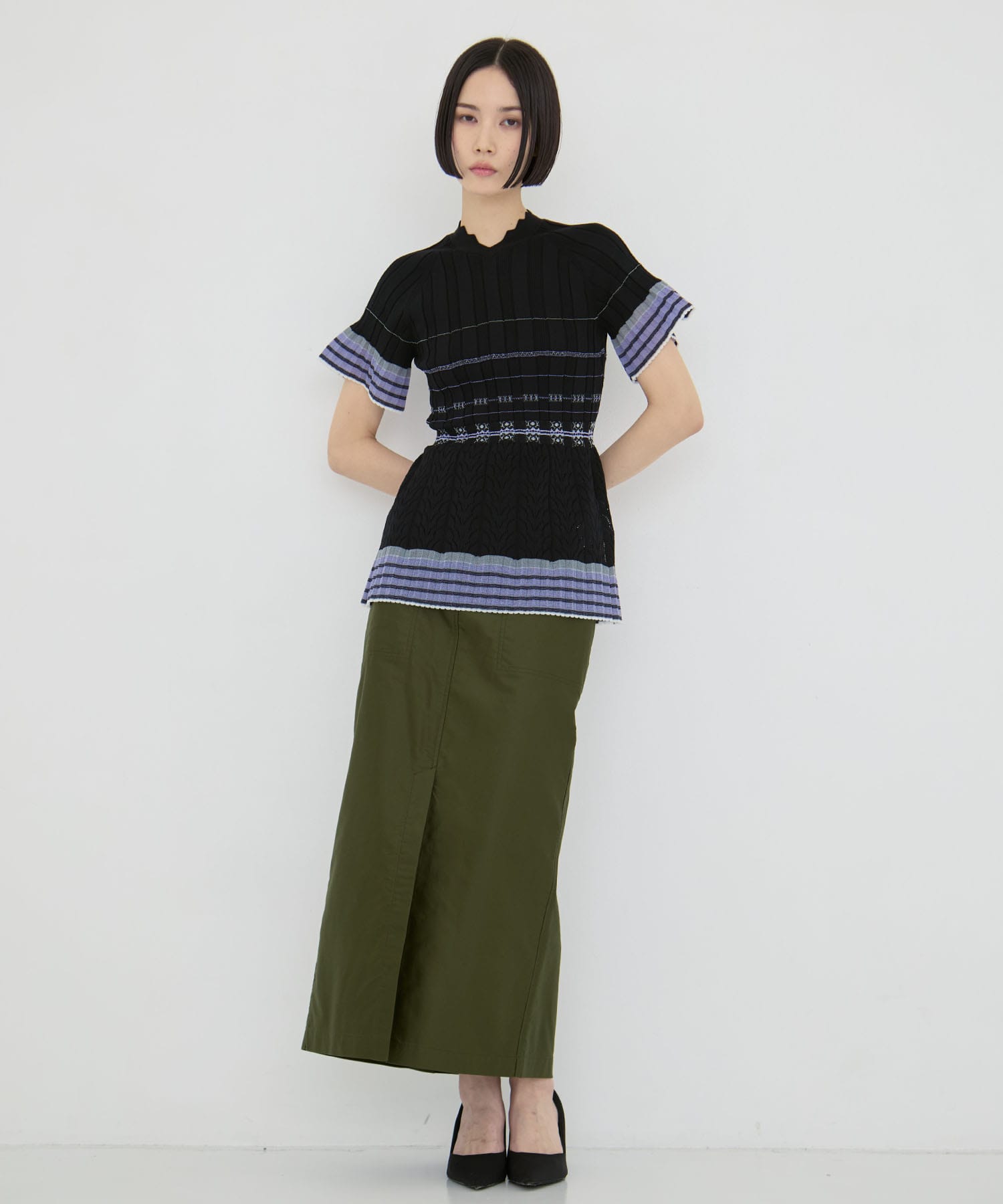 Lamp Shaped Knit Top Mame Kurogouchi