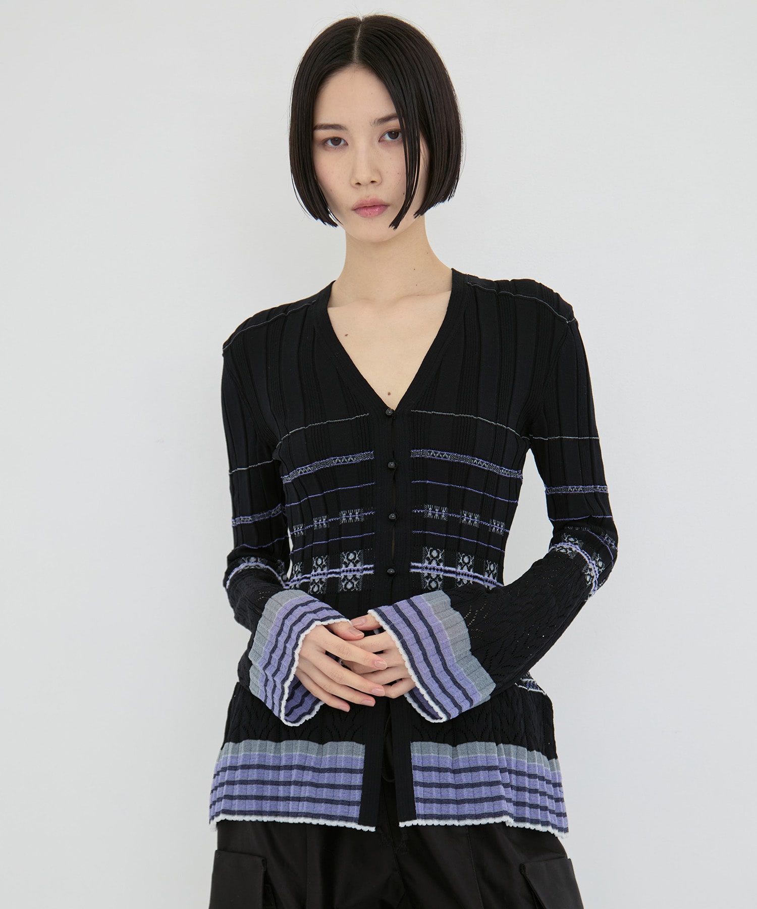 Lamp Shaped Knit Cardigan Mame Kurogouchi