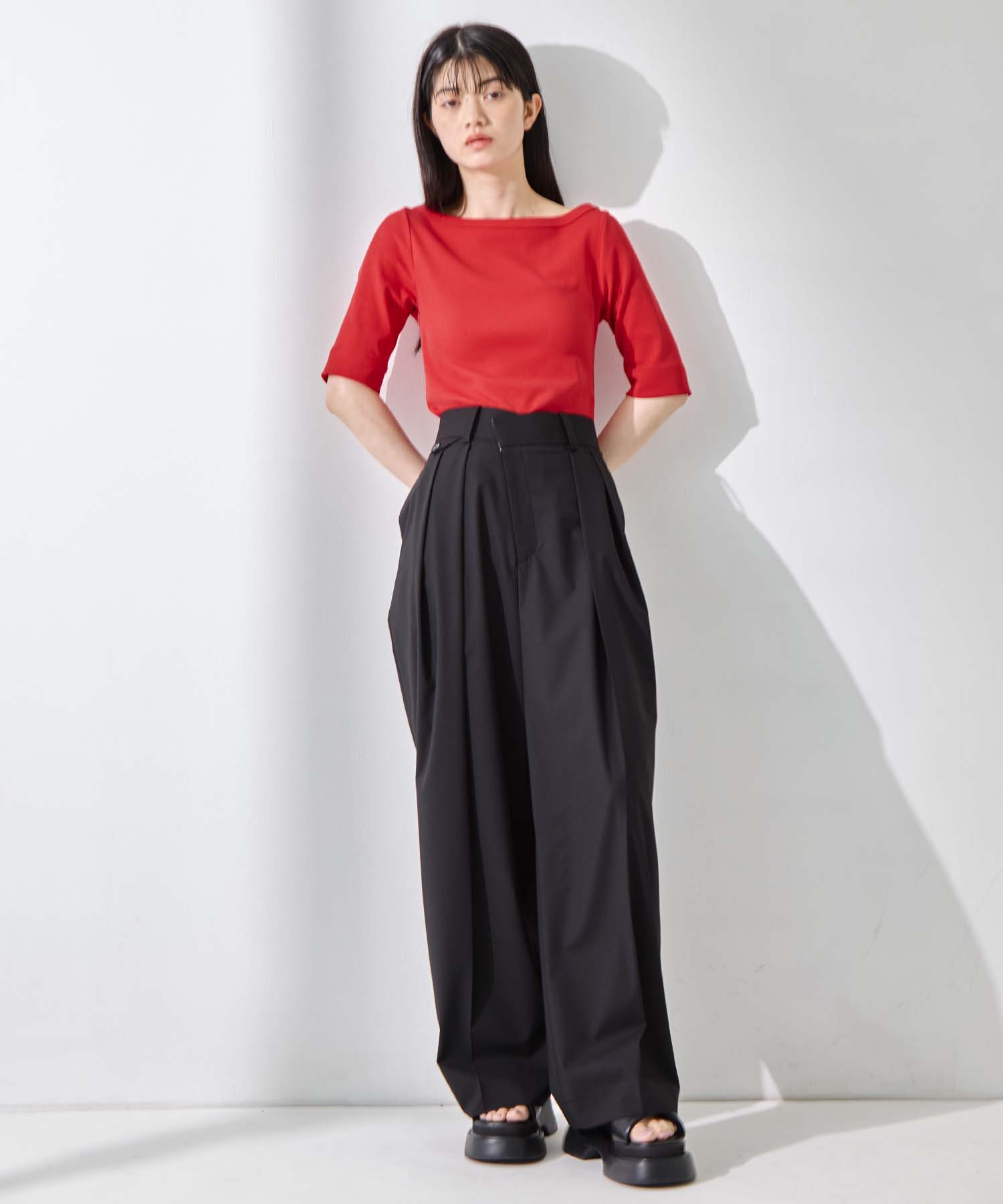 Double Tucked Stretch Trousers STUDIOUS