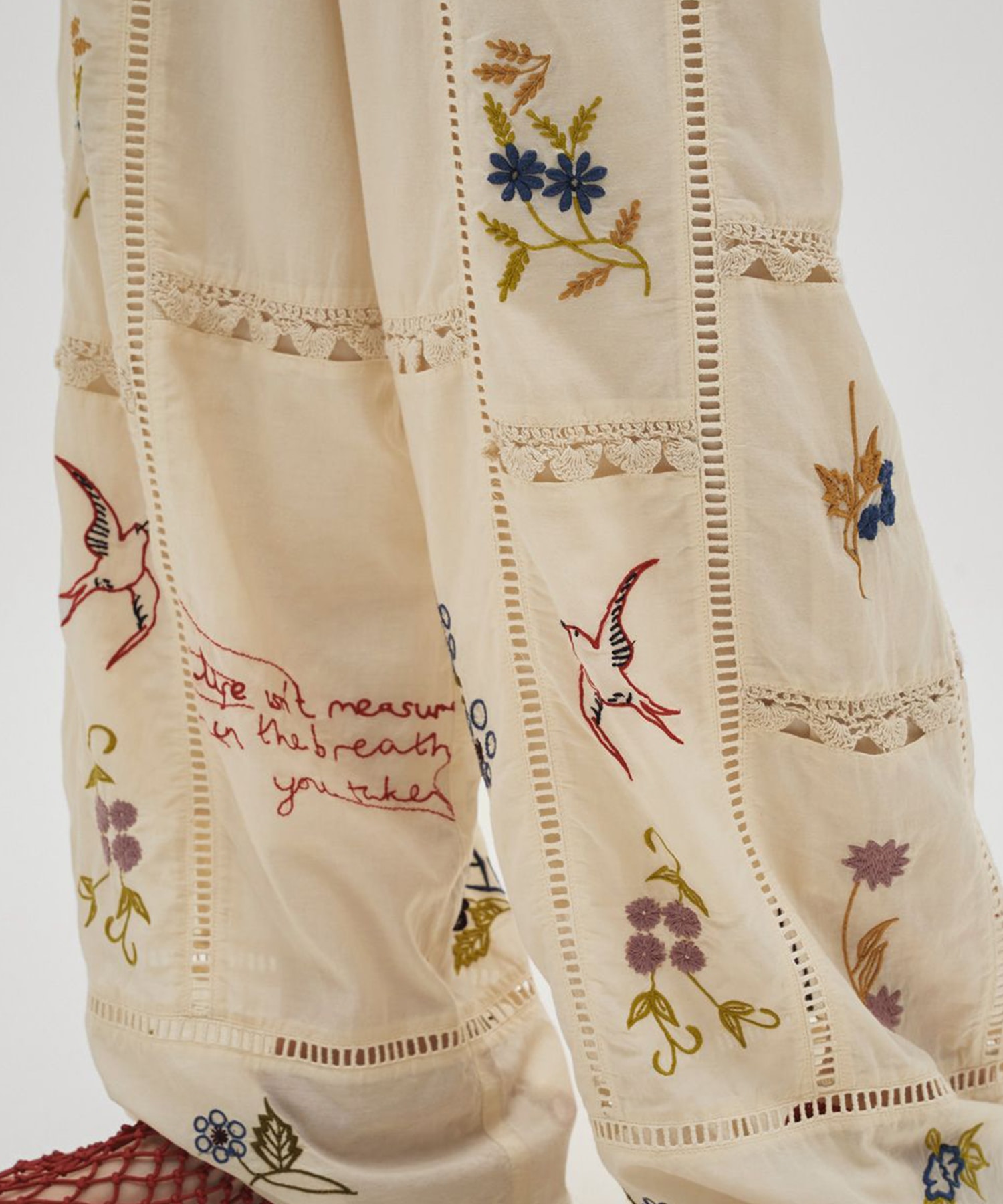 Embroidery Patchwork Trousers TODAYFUL