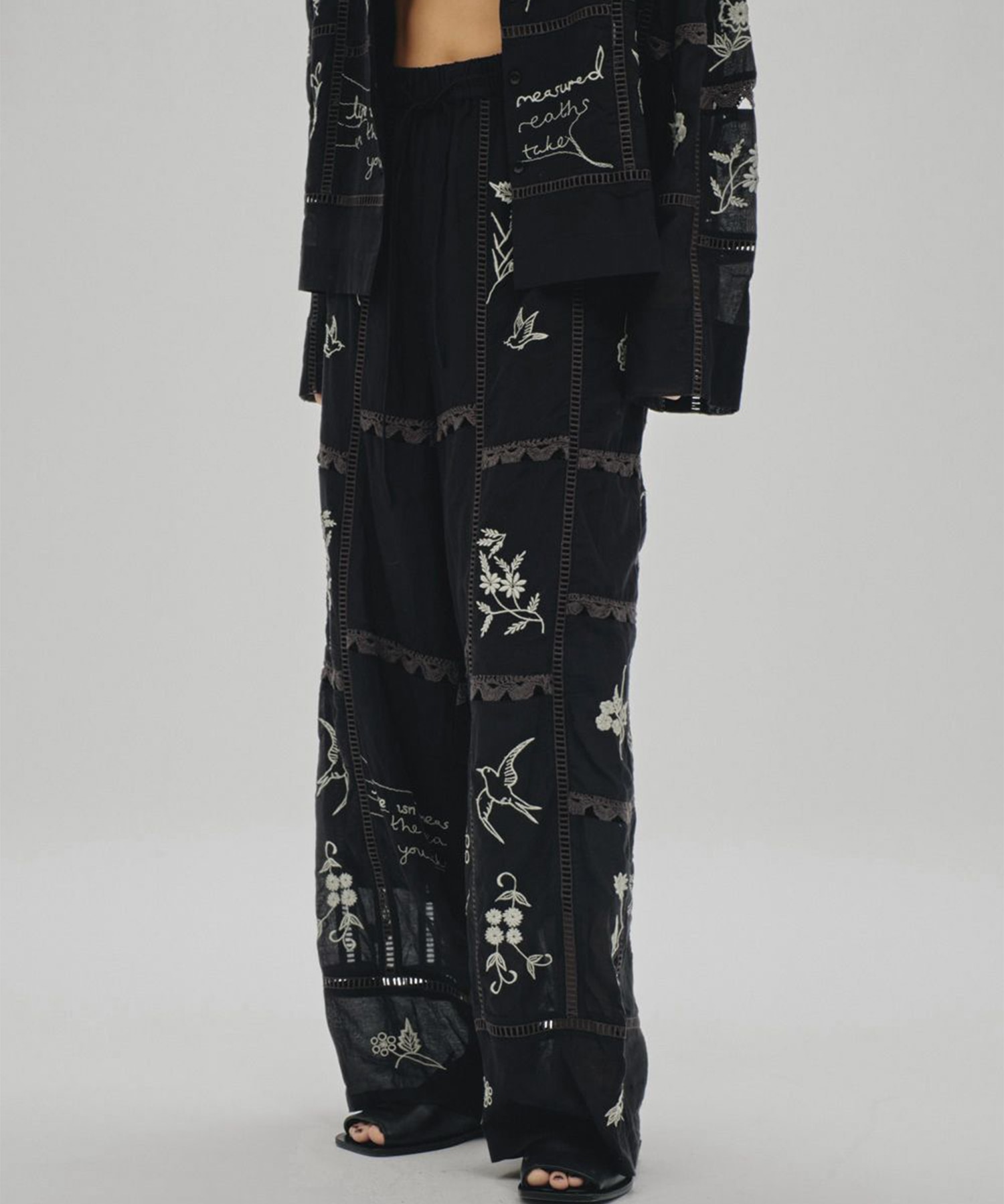 Embroidery Patchwork Trousers TODAYFUL
