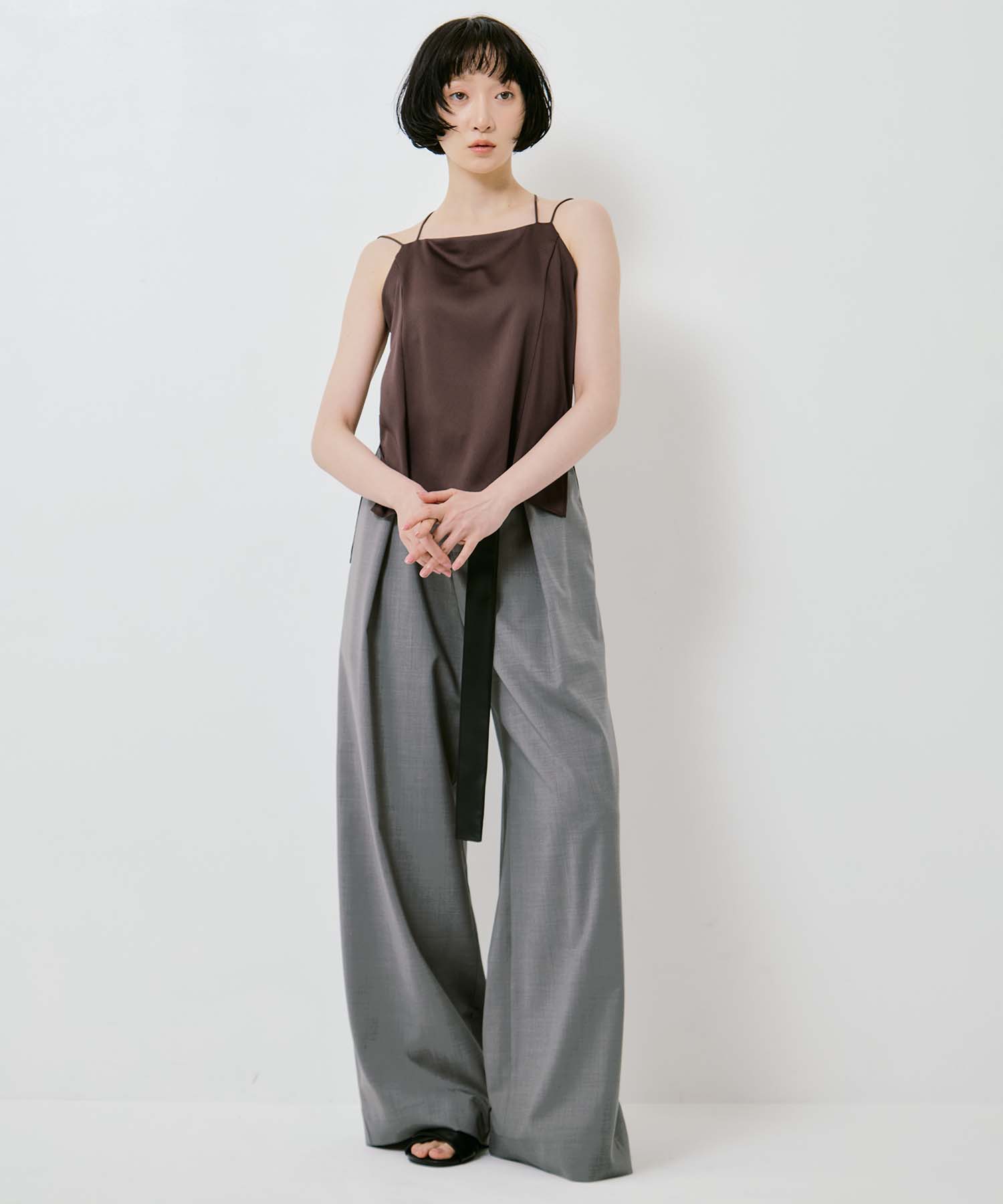 Summer Wool Belted Trousers STUDIOUS
