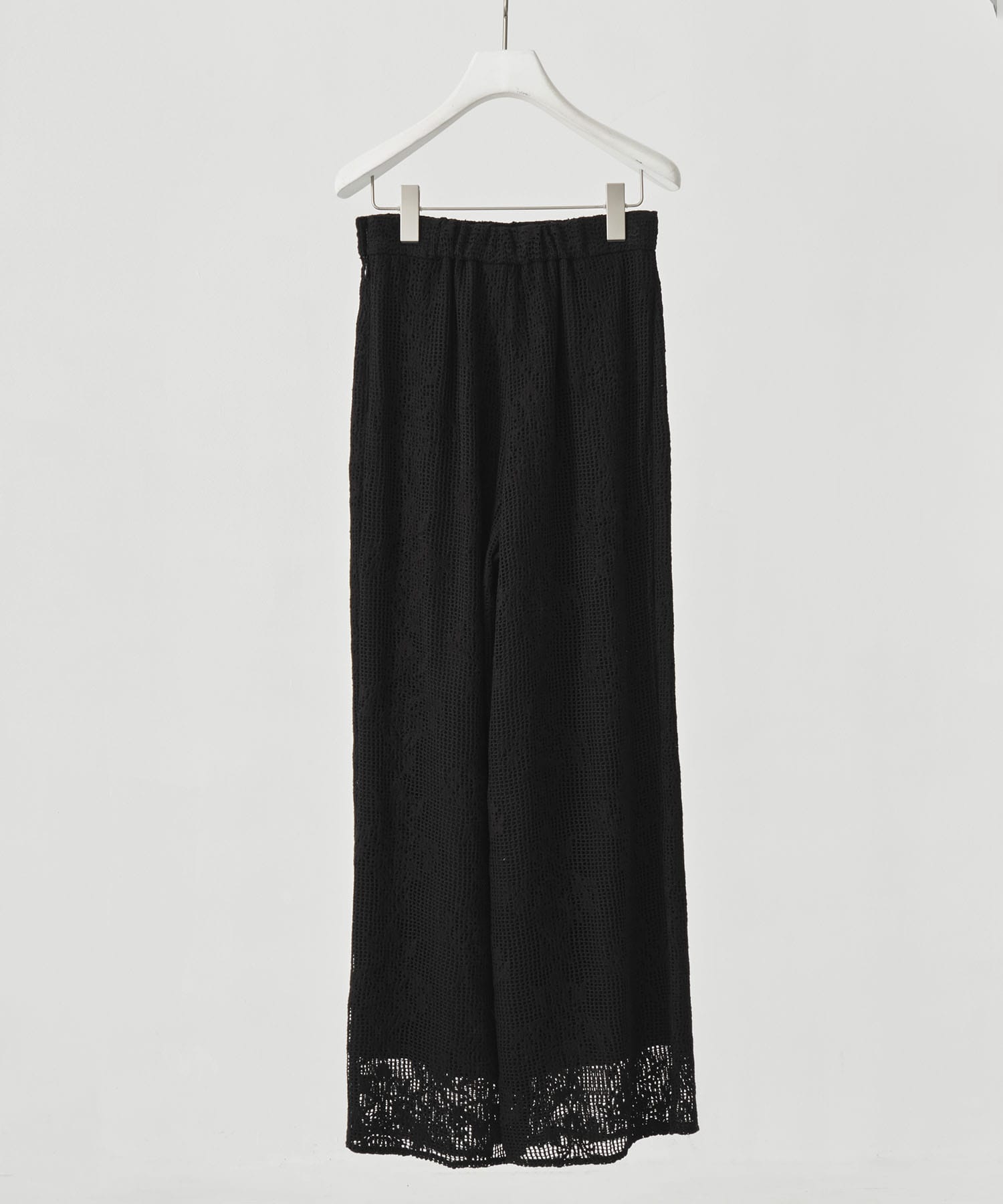 MESH DAMASK EMBROIDERY PANTS AMERI