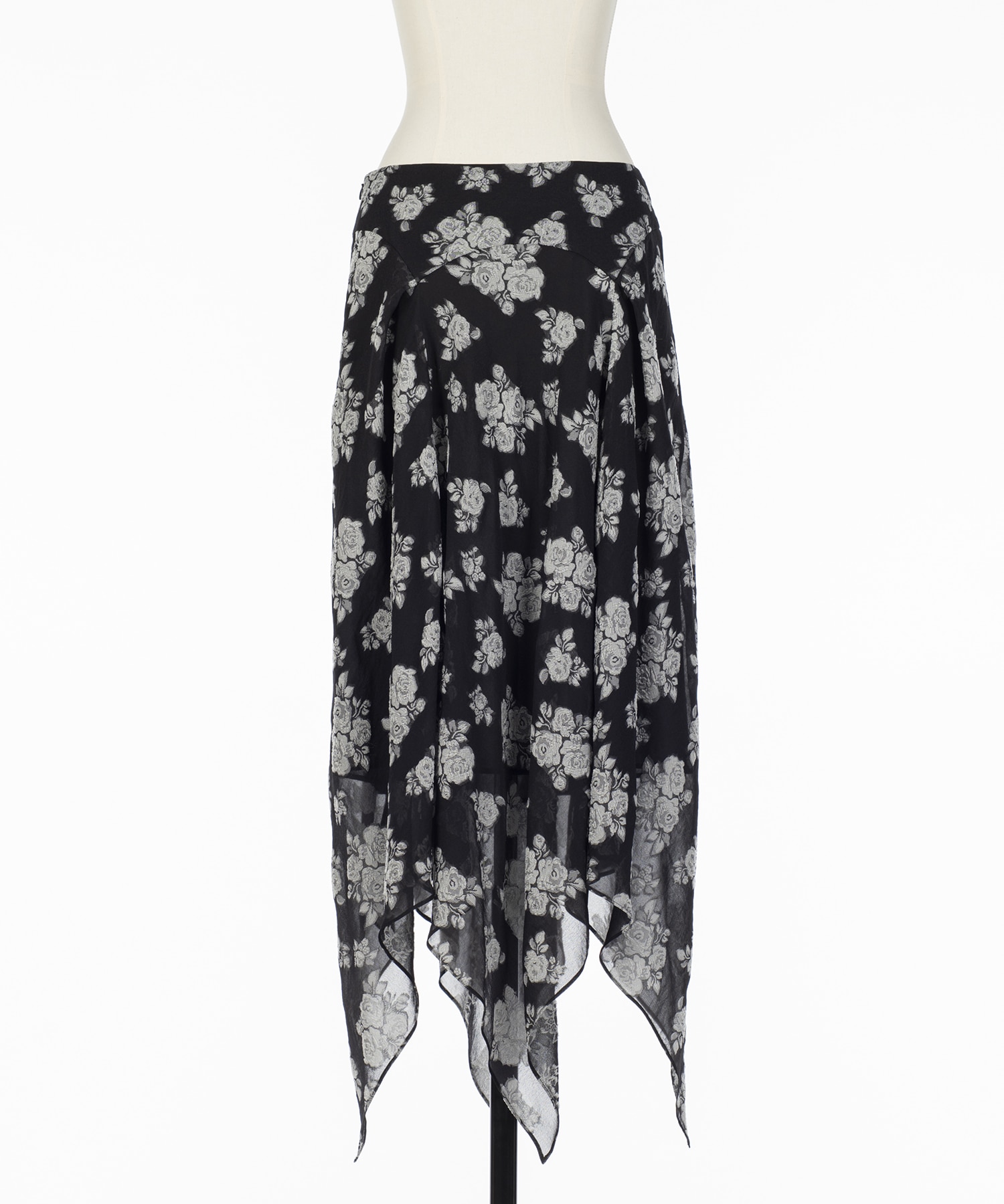 DRAPED FLORAL JACQUARD SKIRT FETICO