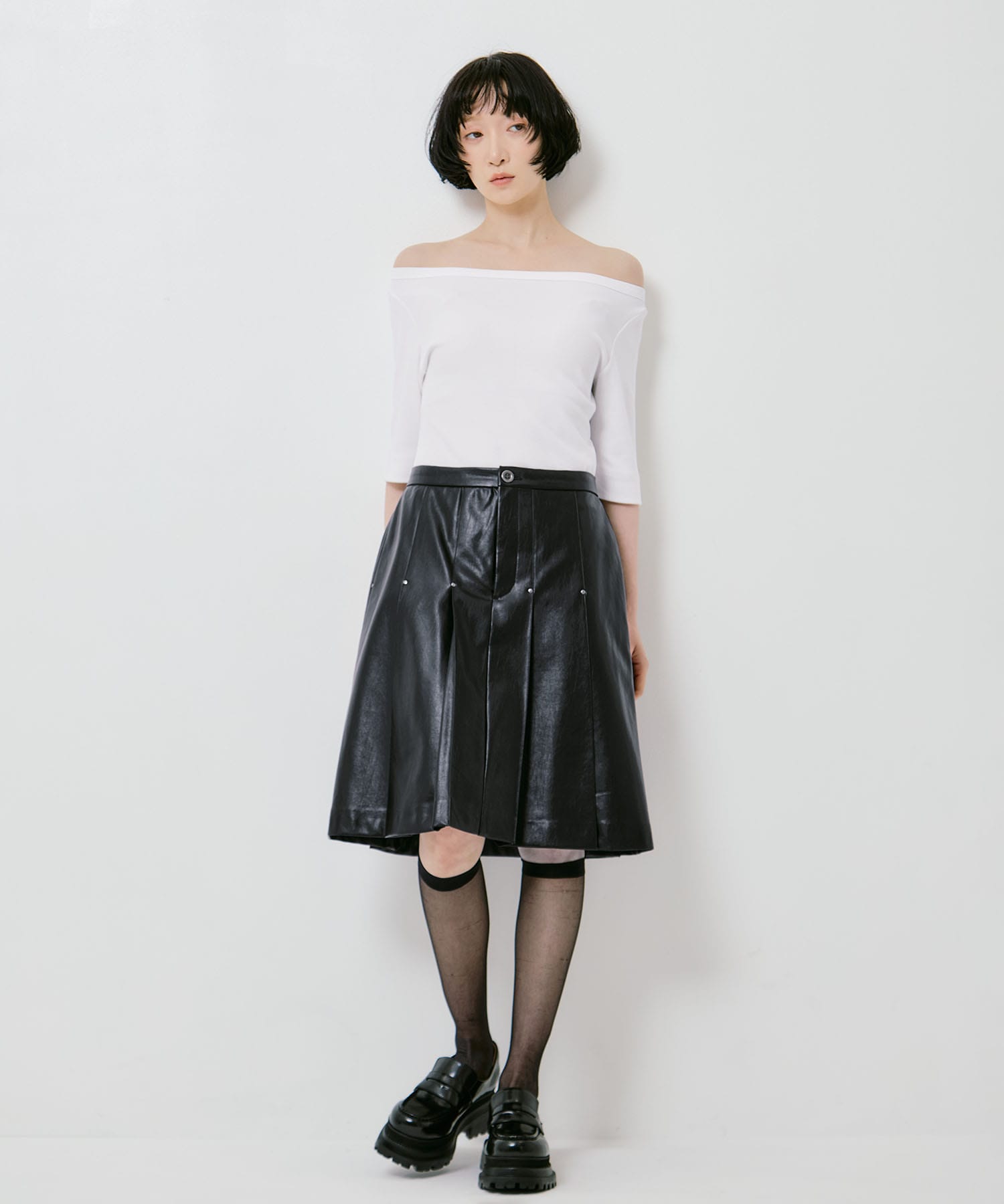 JENNY BOX PLEATED HALF SKIRT AMERI