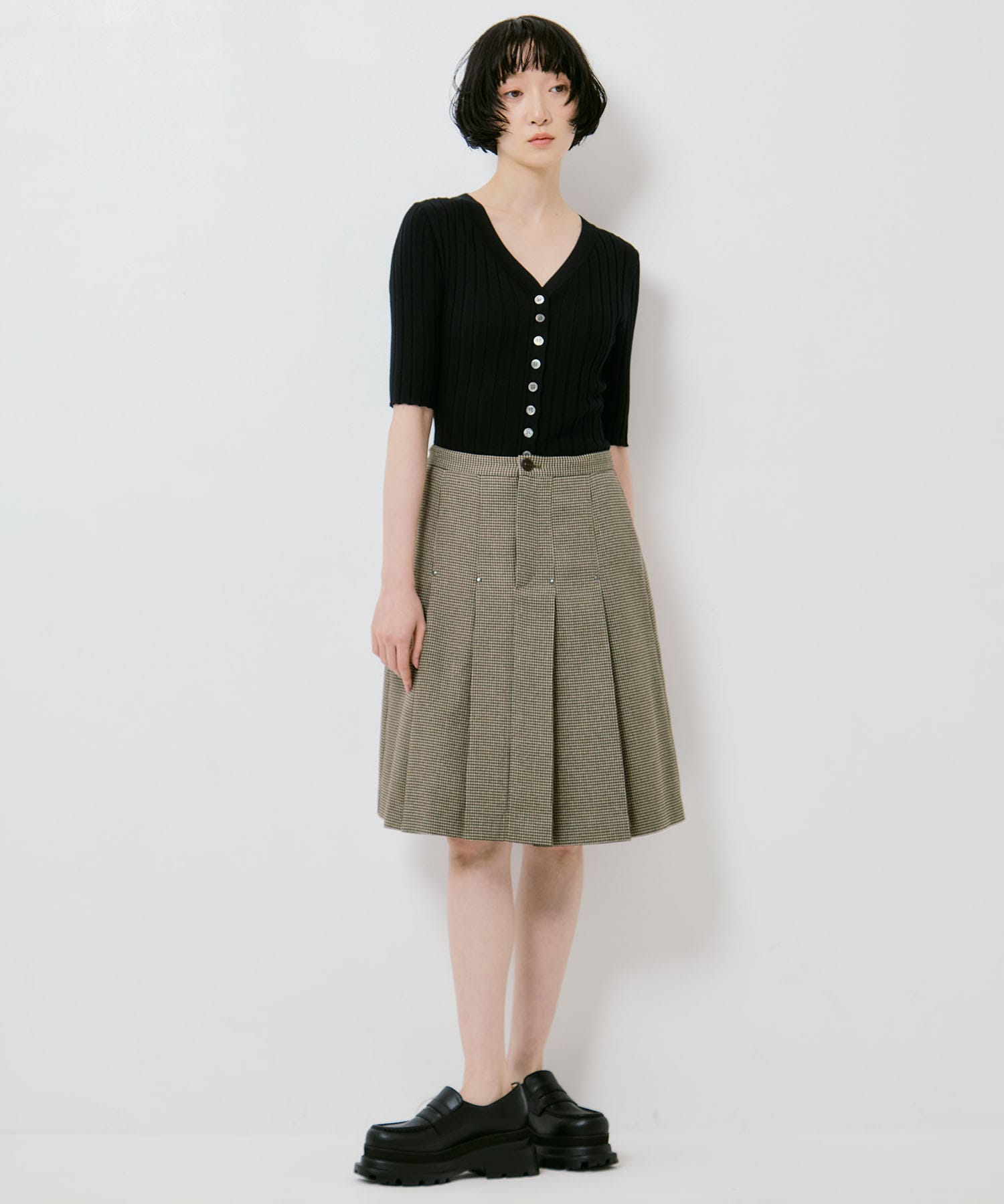 JENNY BOX PLEATED HALF SKIRT AMERI